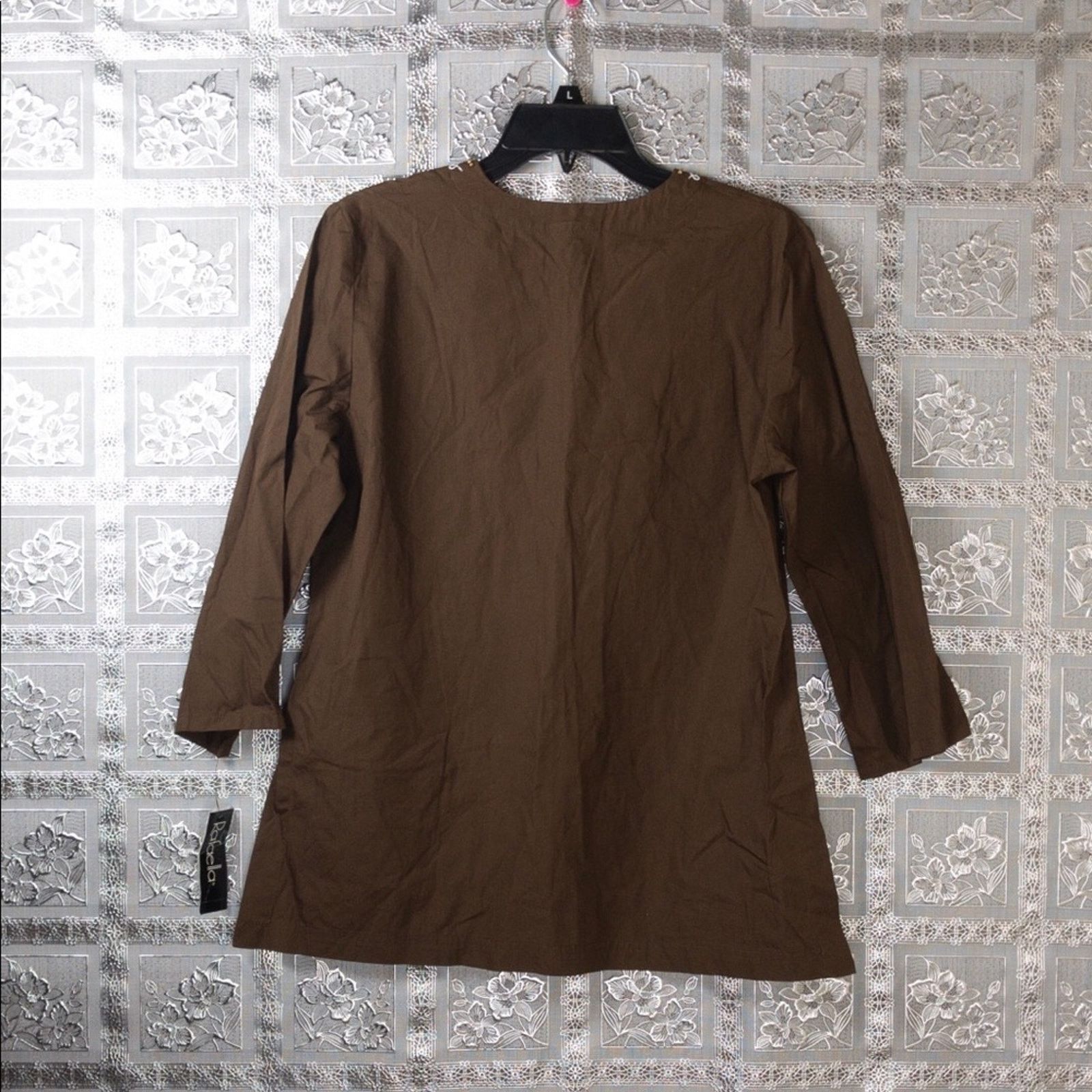 Other NWT Rafaella Brown Poplin Paisley Embellished Top Size M / US 6-8 / IT 42-44 - 7 Thumbnail