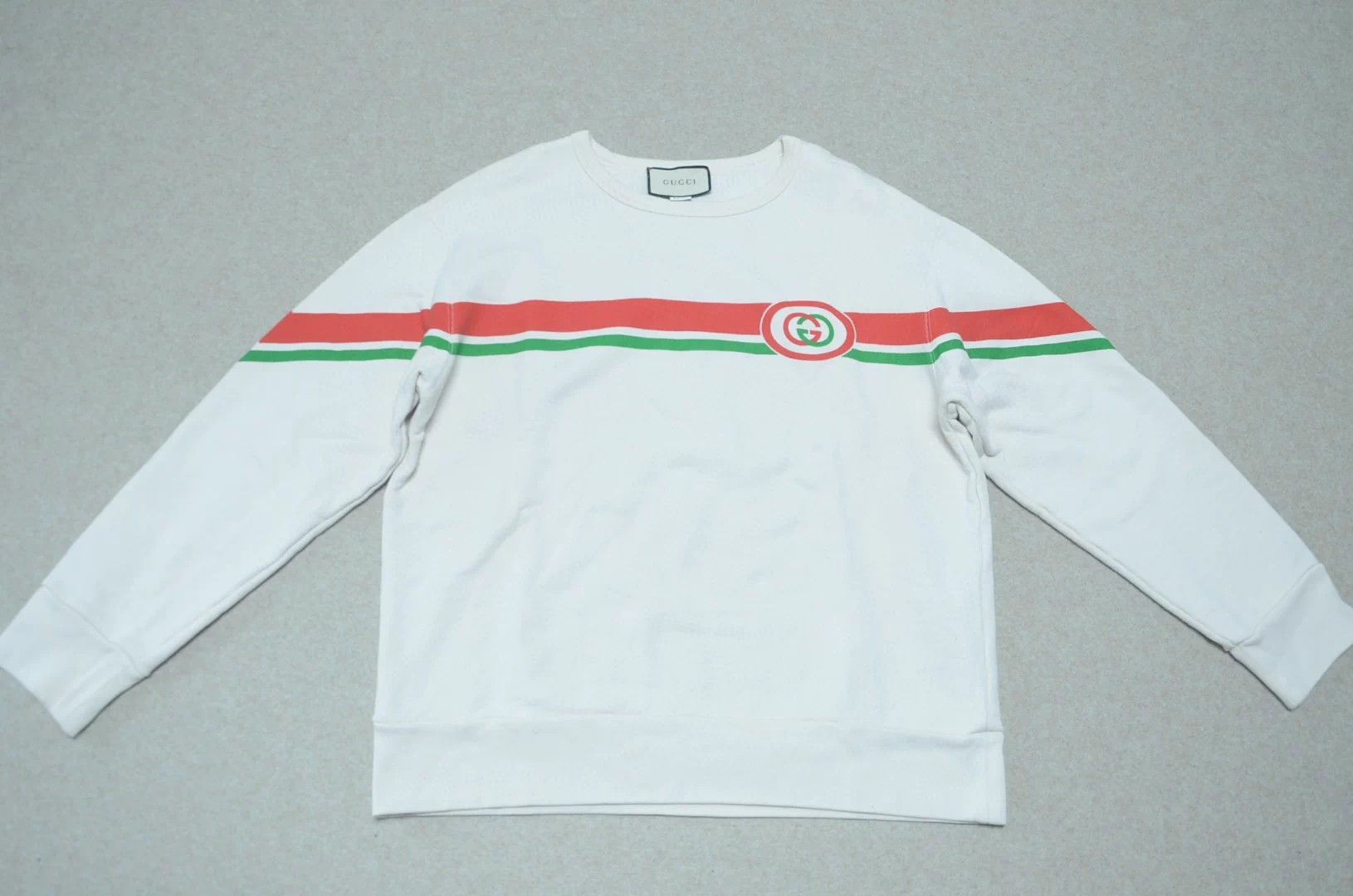 Gucci Gucci Double G Vintage Stripe White Unisex Sweatshirt XL Size US XL / EU 56 / 4 - 1 Thumbnail