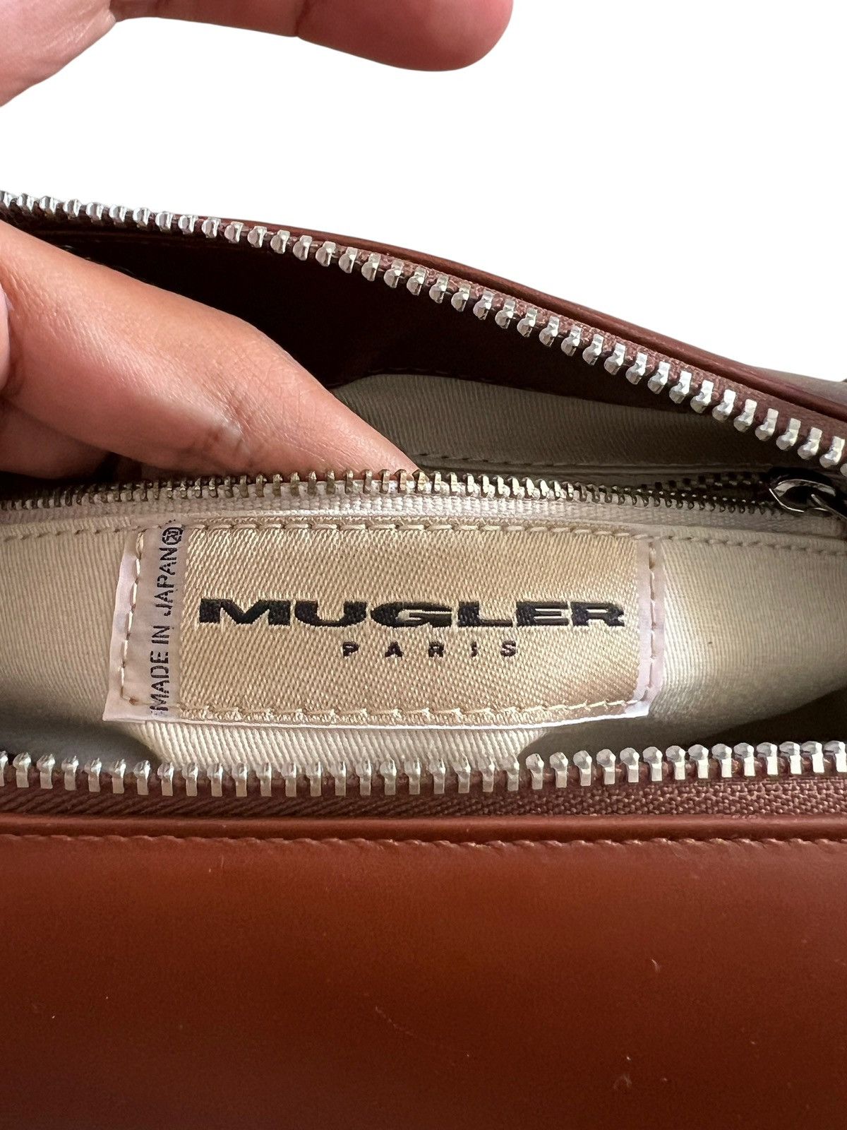 Thierry Mugler 1990 Thierry Mugler Paris Leather Handbag Size ONE SIZE - 21 Thumbnail