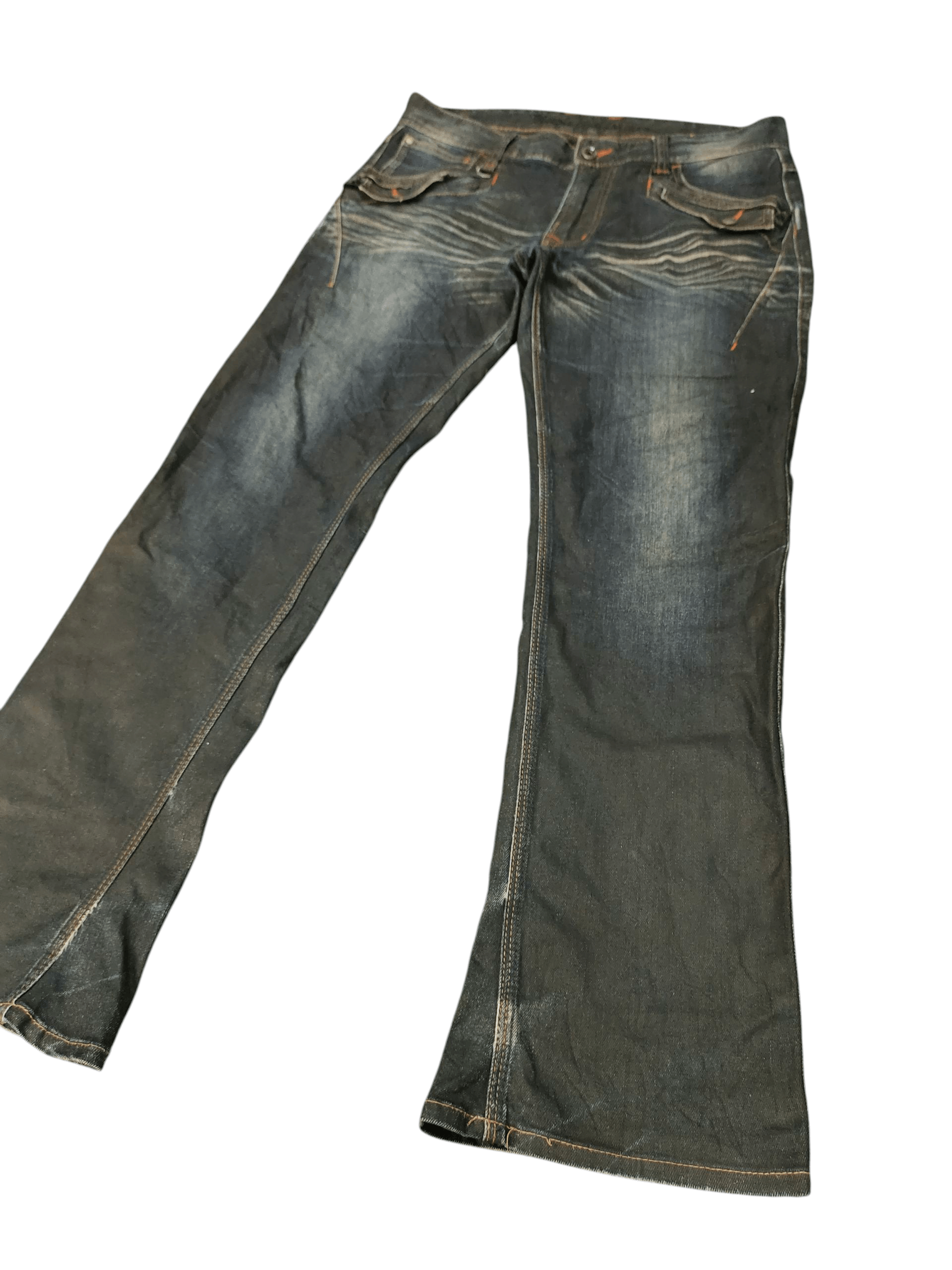 If Six Was Nine Flare Jeans Nicole Waxed Denim Bootcut Ifsixwasnine Lgb Size US 35 - 1 Thumbnail