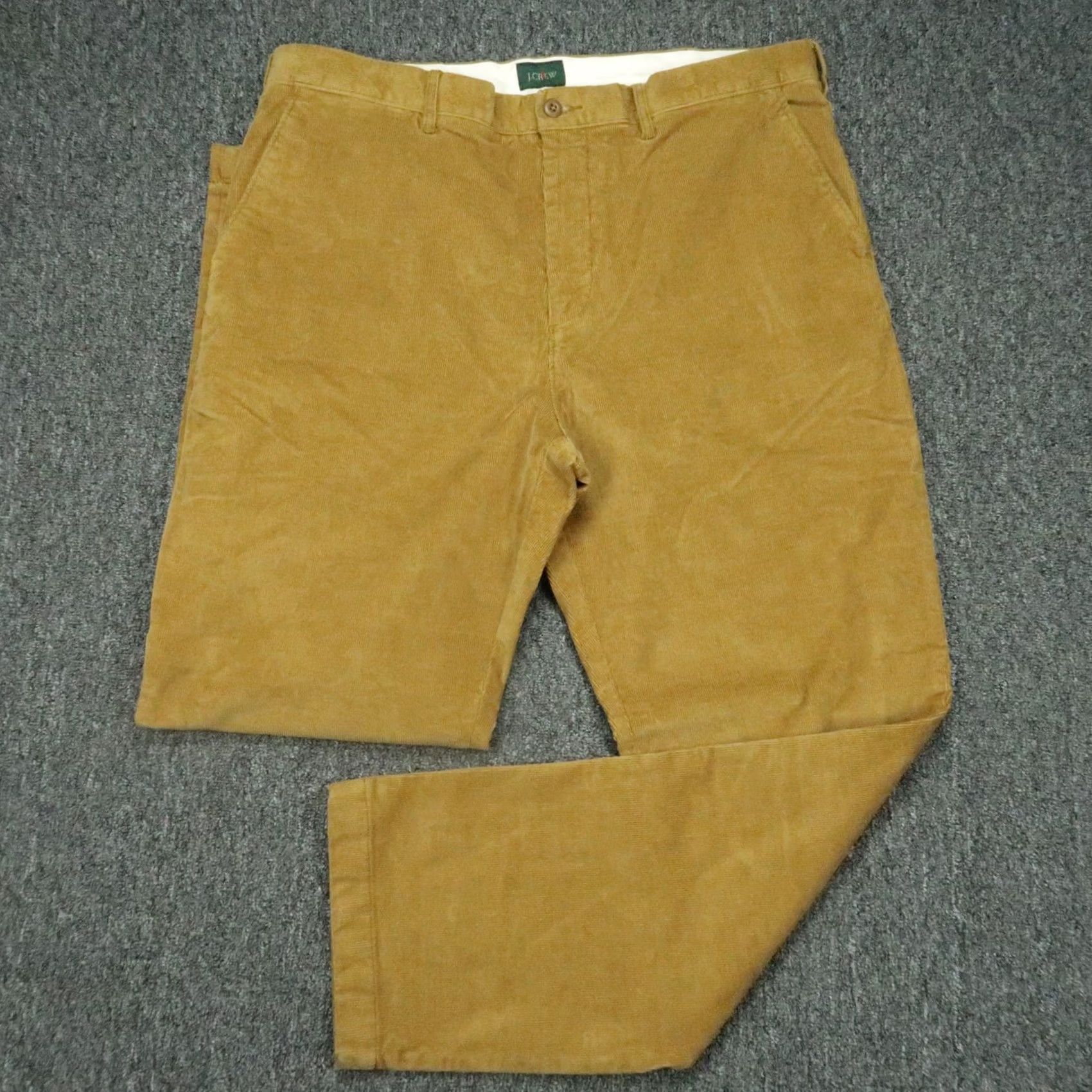 J.Crew J.CREW Pants Mens 38x32 Corduroy Brown Classic Straight Stretch Chino Pockets Casual Workwear Cotton Spandex Front Flat Front Regular Inseam 32 Mens Size US 38 / EU 54 - 2 Thumbnail