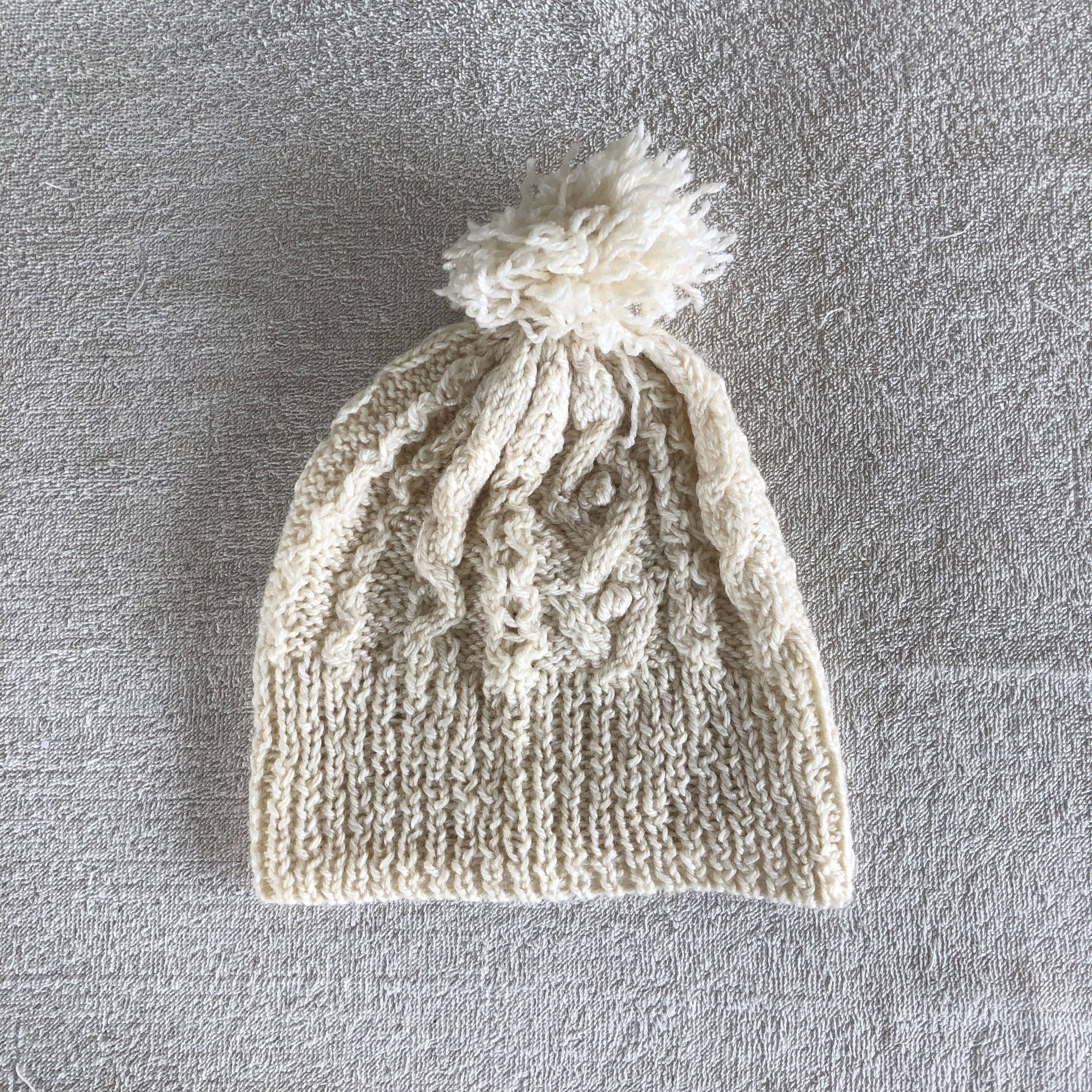 Vintage Vintage Aran Isle Knitted Beanie Pom Pom Snow Caps Hats Size ONE SIZE - 5 Thumbnail