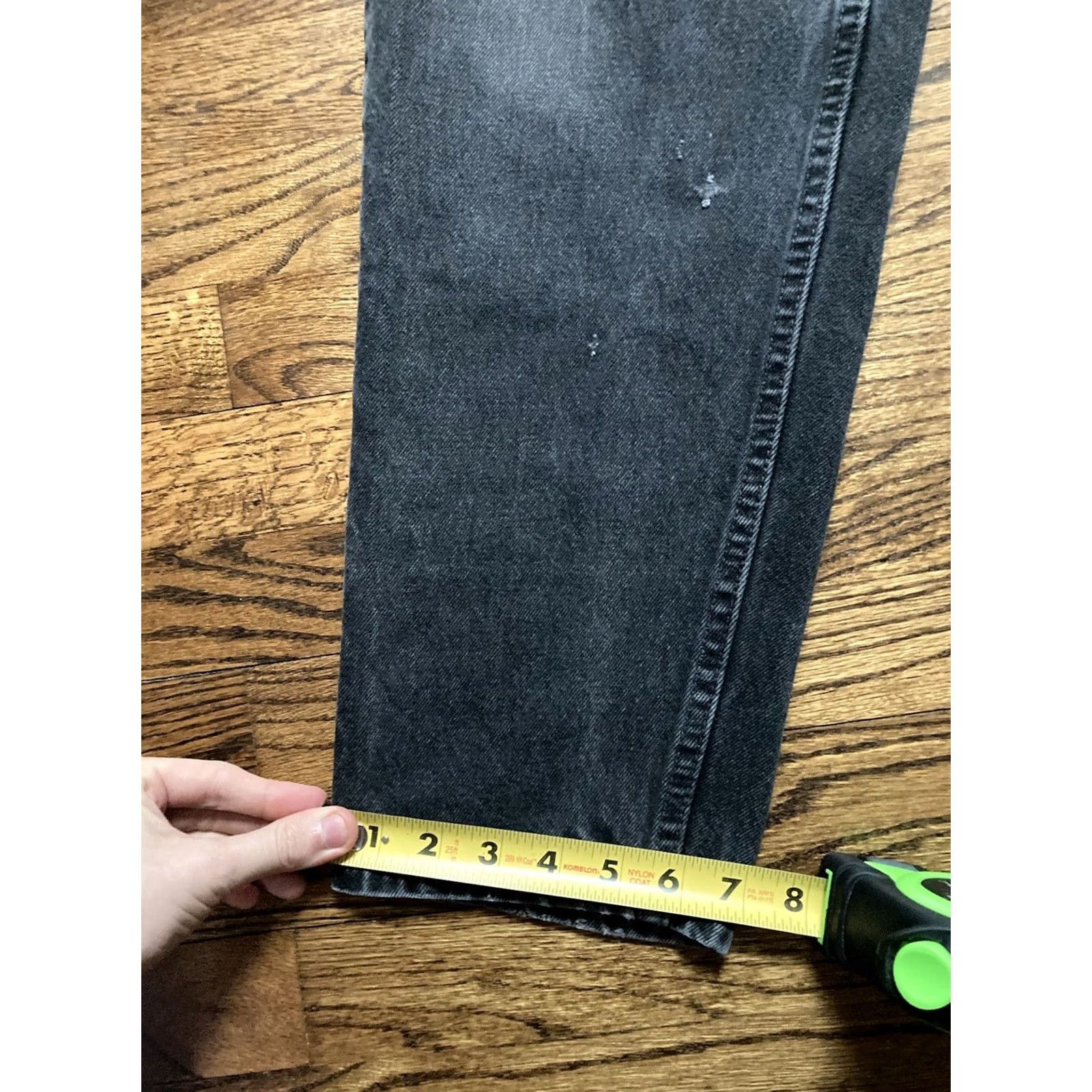 Levi's VTG Levis 560 Jeans Mens 33x32 Faded Black Distressed Denim USA Made Tapered 5-Pocket Pull Zip Size US 33 - 3 Thumbnail