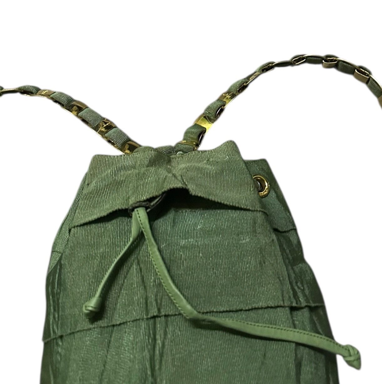 Salvatore Ferragamo Salvatore Ferragamo green ruffle canvas bucket backpack Size ONE SIZE - 4 Thumbnail