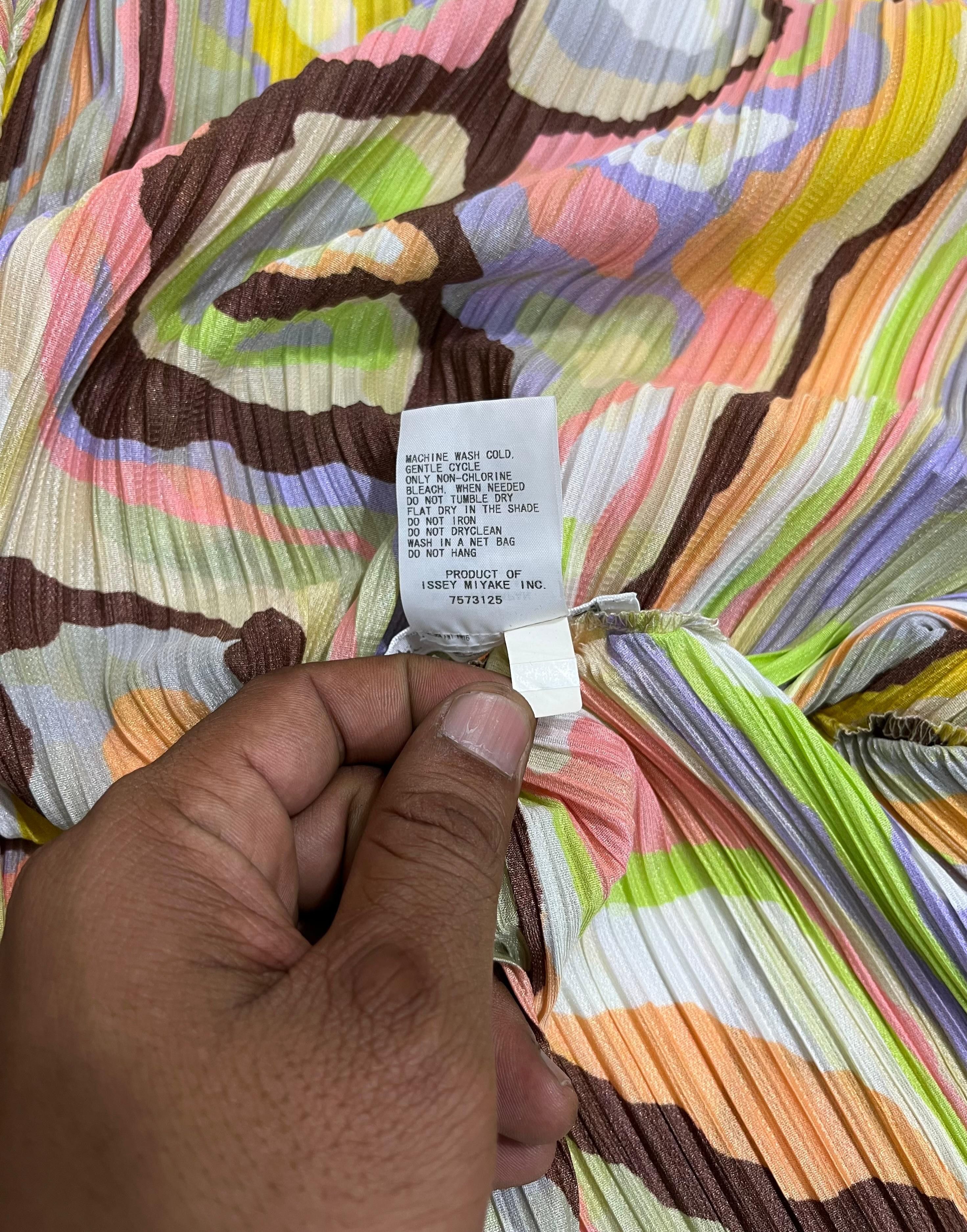 Pleats Please Issey Miyake Pleats Please Issey Miyake Wooden Pattern Multicolor Dress Size L / US 10 / IT 46 - 9 Thumbnail