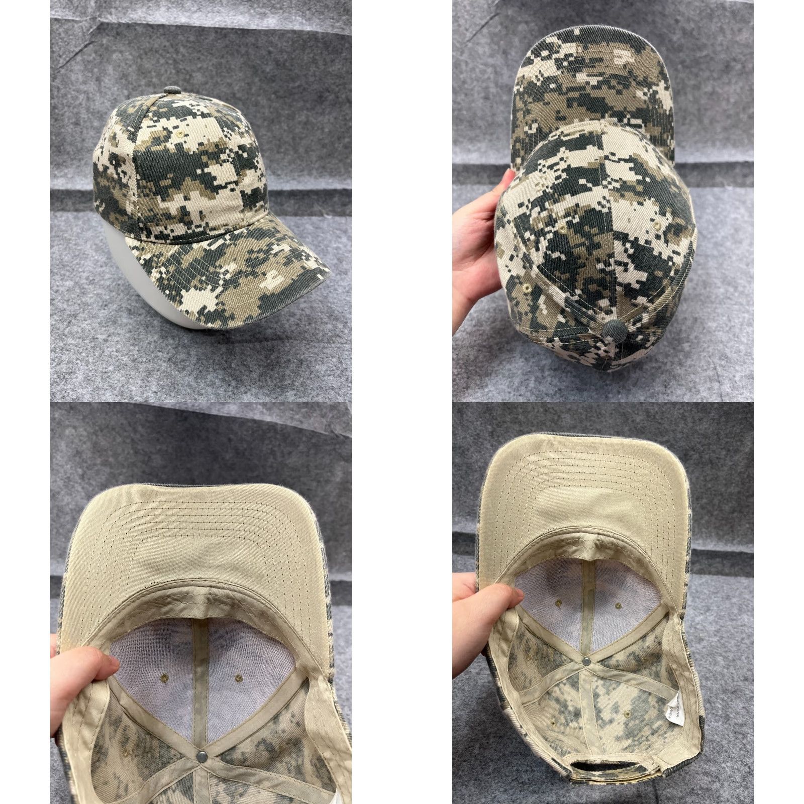 Vintage Hat Strap Back Adult One Size Green Digital Camo 100% Polyester Camp Outdoors Size ONE SIZE - 8 Thumbnail