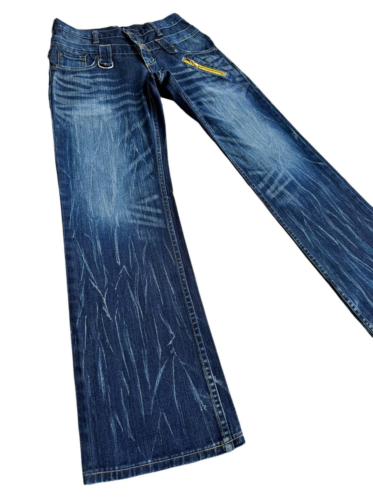Le Grande Bleu (L.G.B.) × Wrangler ⚡️⚡️Japanese Brand Distressed Wrangler Double Waist Jeans Size US 30 / EU 46 - 2 Thumbnail