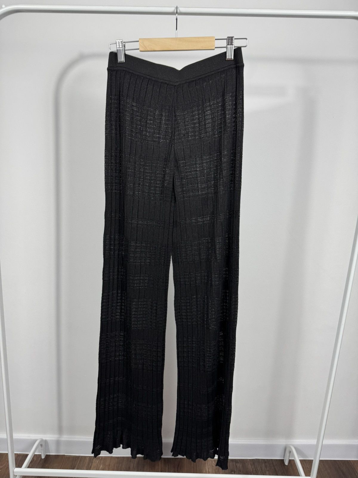 Other Falconeri Black Pleated Wide Leg Pants Shiny Knit Trousers S Size 28" / US 6 / IT 42 - 13 Thumbnail