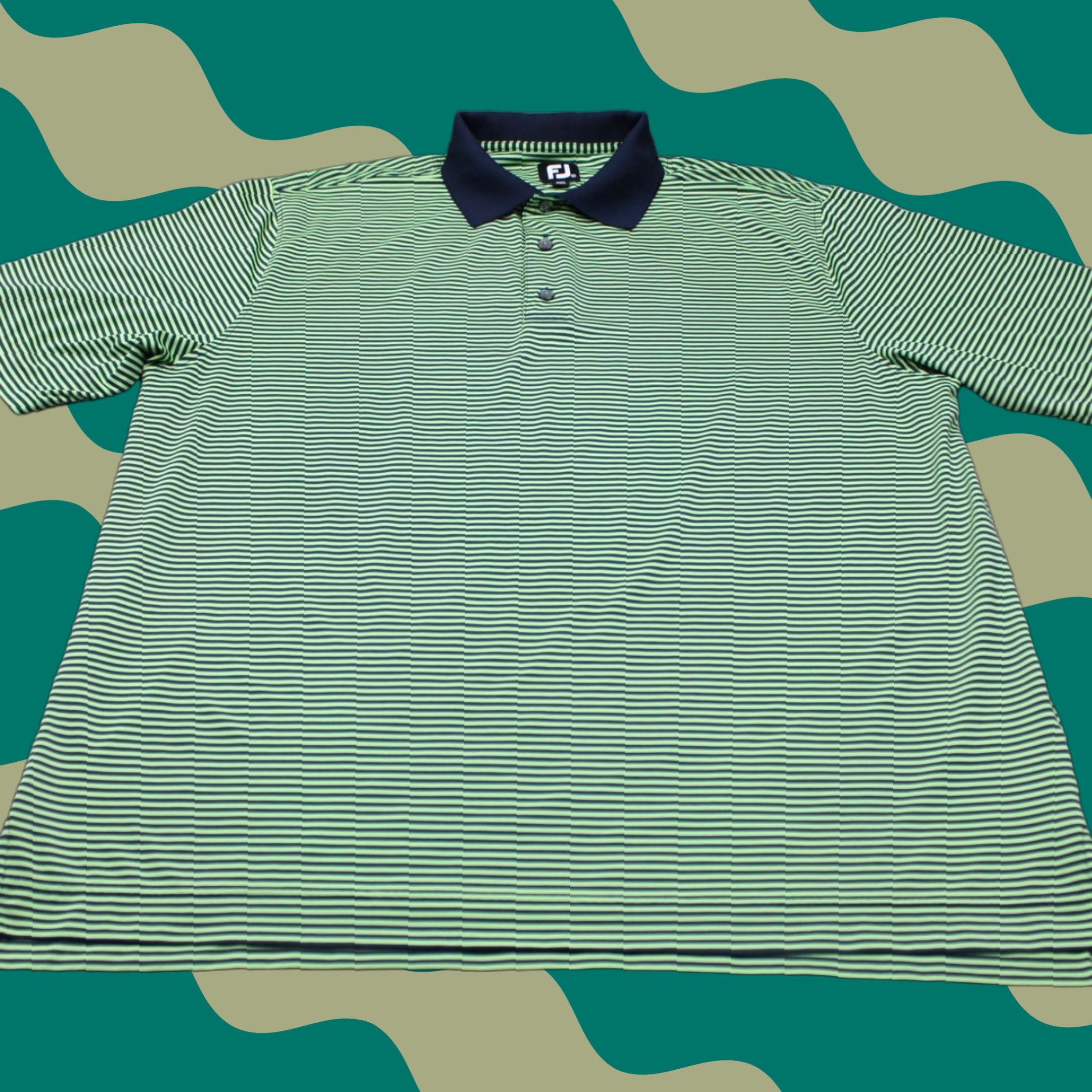 Footjoy FootJoy Polo Shirt Mens XL Green/Black Stretch S/S Golf Pullover Polo Shirt Size US XL / EU 56 / 4 - 1 Thumbnail