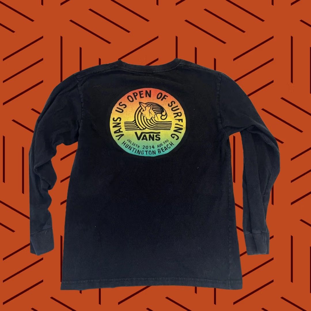 Vans VANS Shirt Men L/S Small Vintage Surfer Logo Graphic 2014 US Open Huntington Beach CA Beach Crew Neck Cotton Blend Black Size US S / EU 44-46 / 1 - 1 Thumbnail