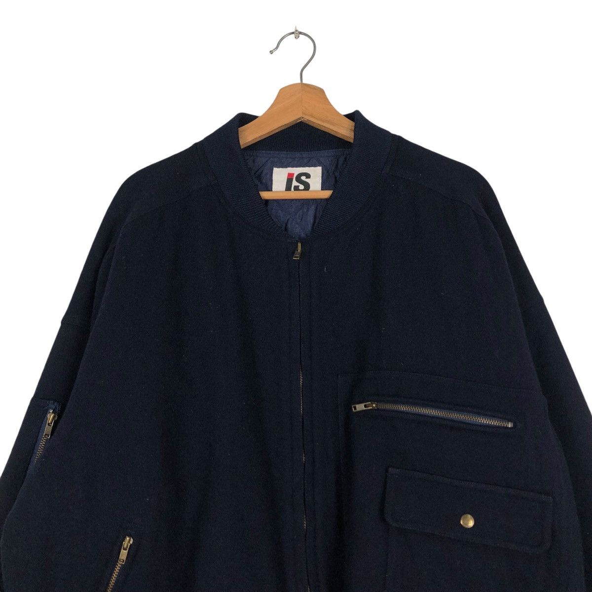Issey Miyake 🔥VINTAGE ISSEY MIYAKE I.S. CARE LABELS WOOL BOMBER JACKET Size US L / EU 52-54 / 3 - 5 Thumbnail