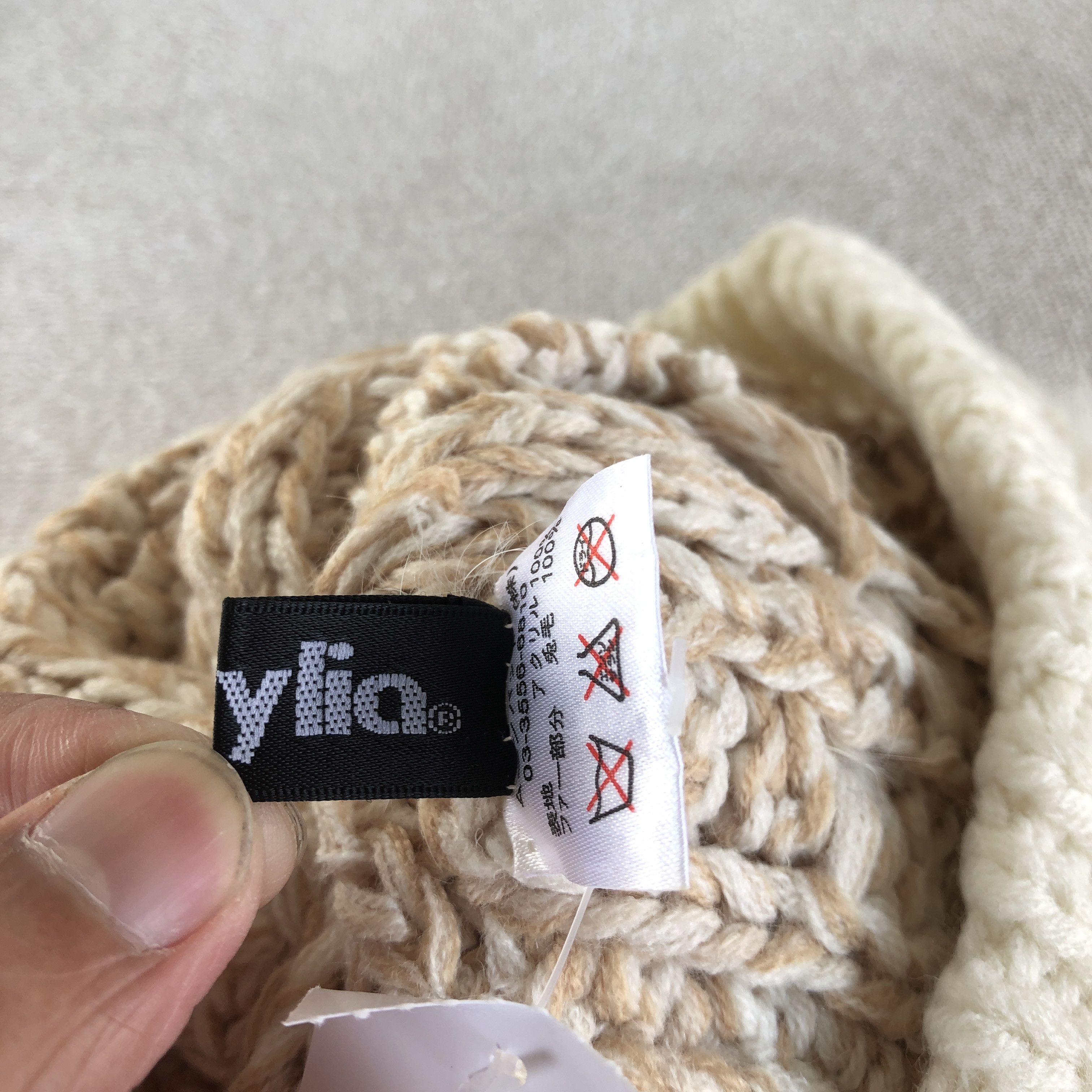 Japanese Brand Vintage 90s Marylia Cable Knit Beanie Mink Fur Snow Caps Hat Size ONE SIZE - 6 Thumbnail