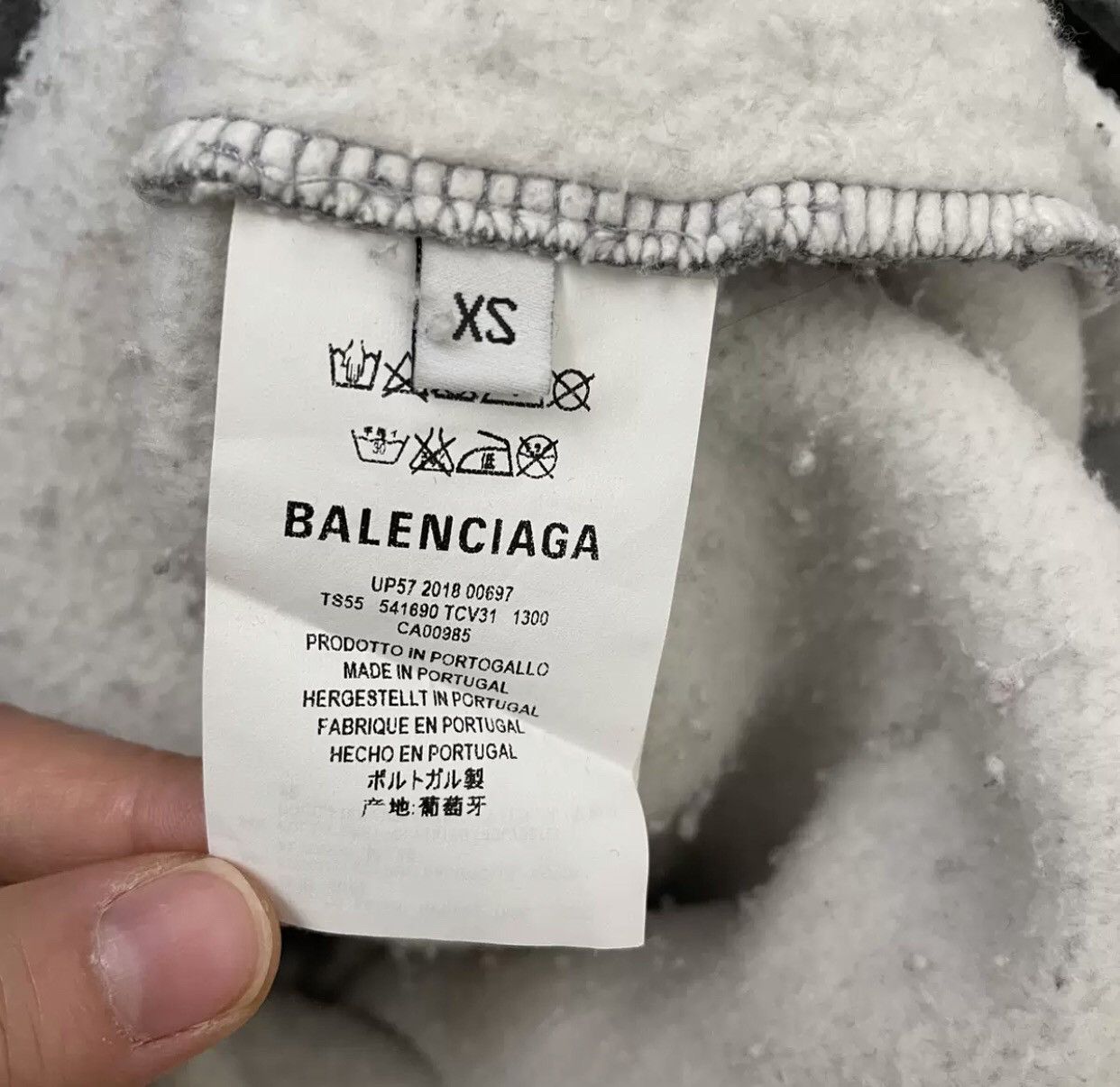 Balenciaga Balenciaga Grey Double B Wheat Ear Logo Hoodie Hoodie Size US XS / EU 42 / 0 - 6 Thumbnail