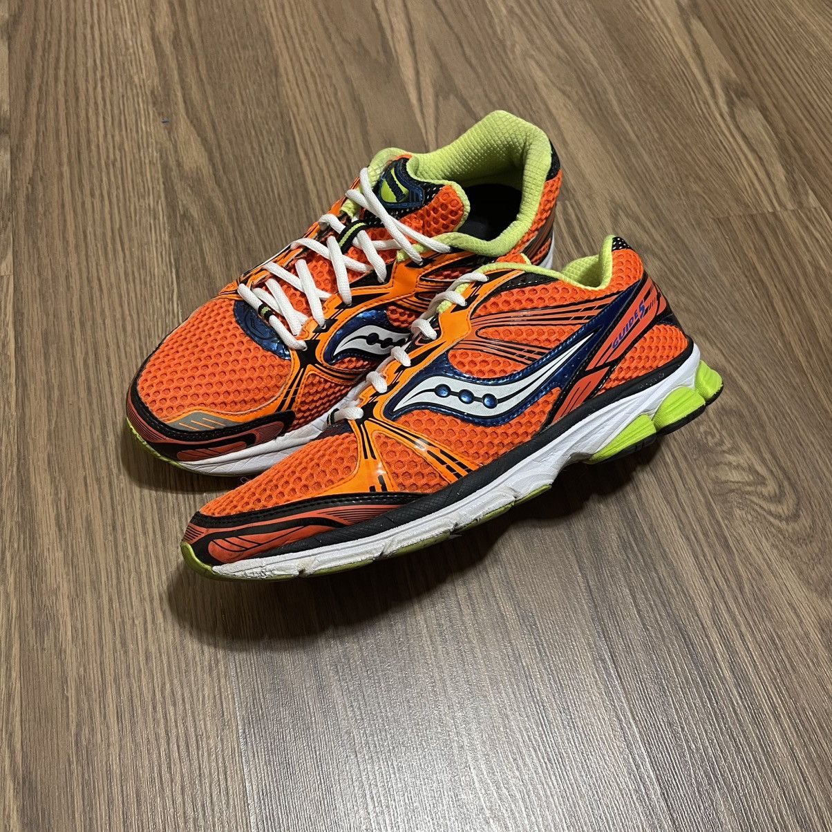 Saucony RARE 2012 Men’s Saucony Guide 5 Running Shoes Orange Green Size US 12 / EU 45 - 4 Thumbnail