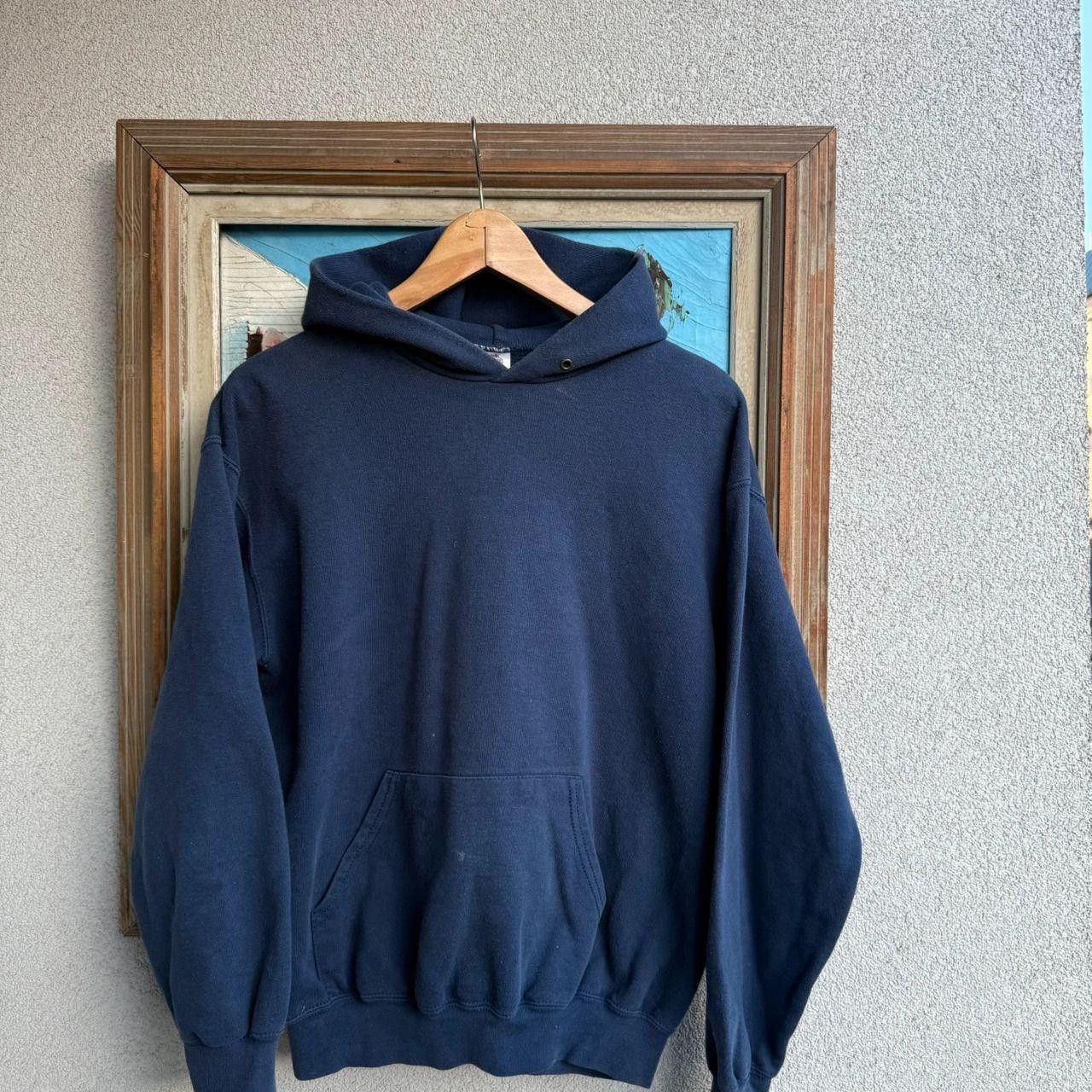 Fruit Of The Loom FOTL Blank Hoodie Vintage 90s Navy Size US S / EU 44-46 / 1 - 3 Thumbnail