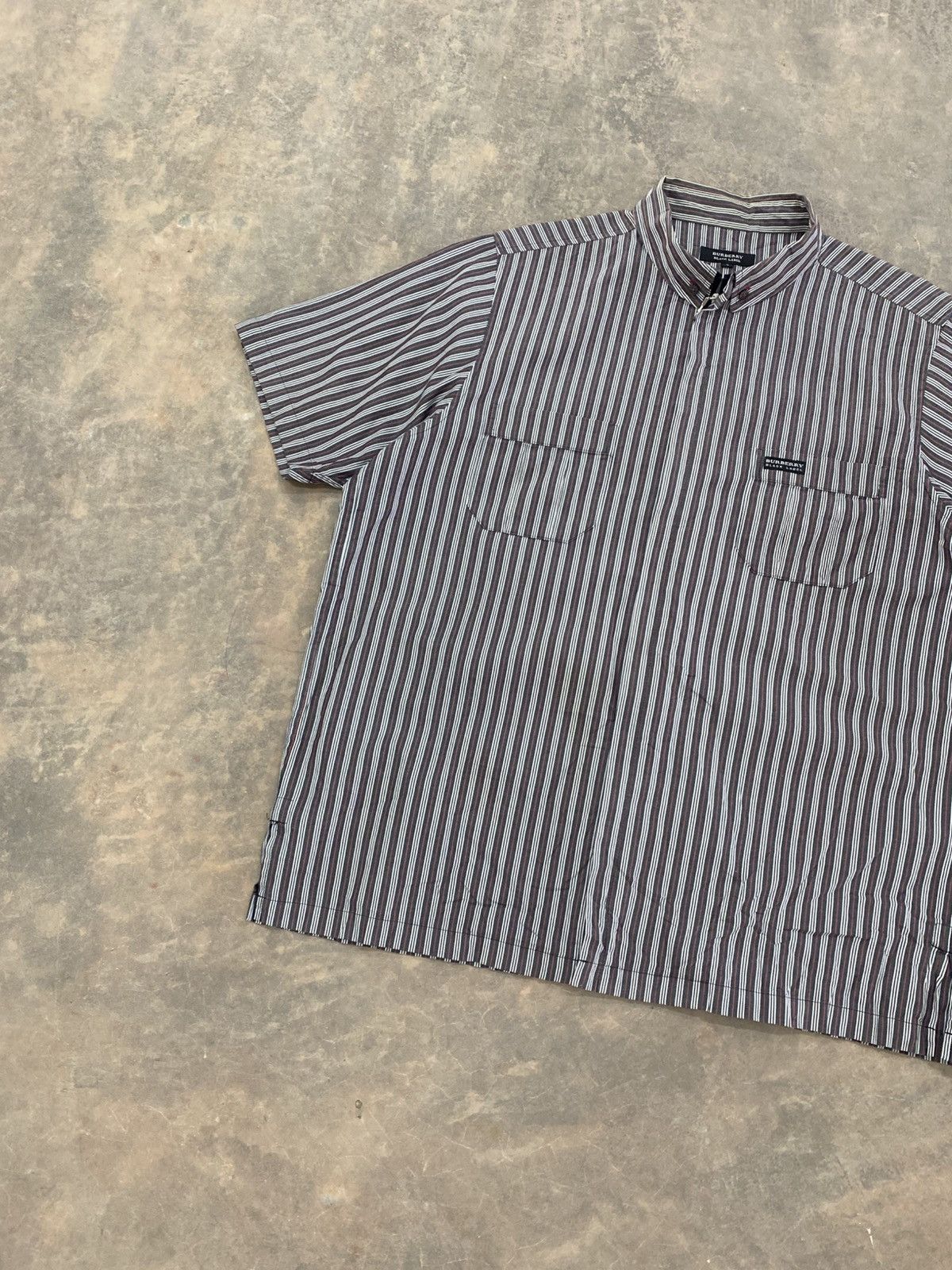 Burberry BURBERRY ZIP UP SS SHIRT DESIGNER JAPAN STRIPE Size US L / EU 52-54 / 3 - 3 Thumbnail