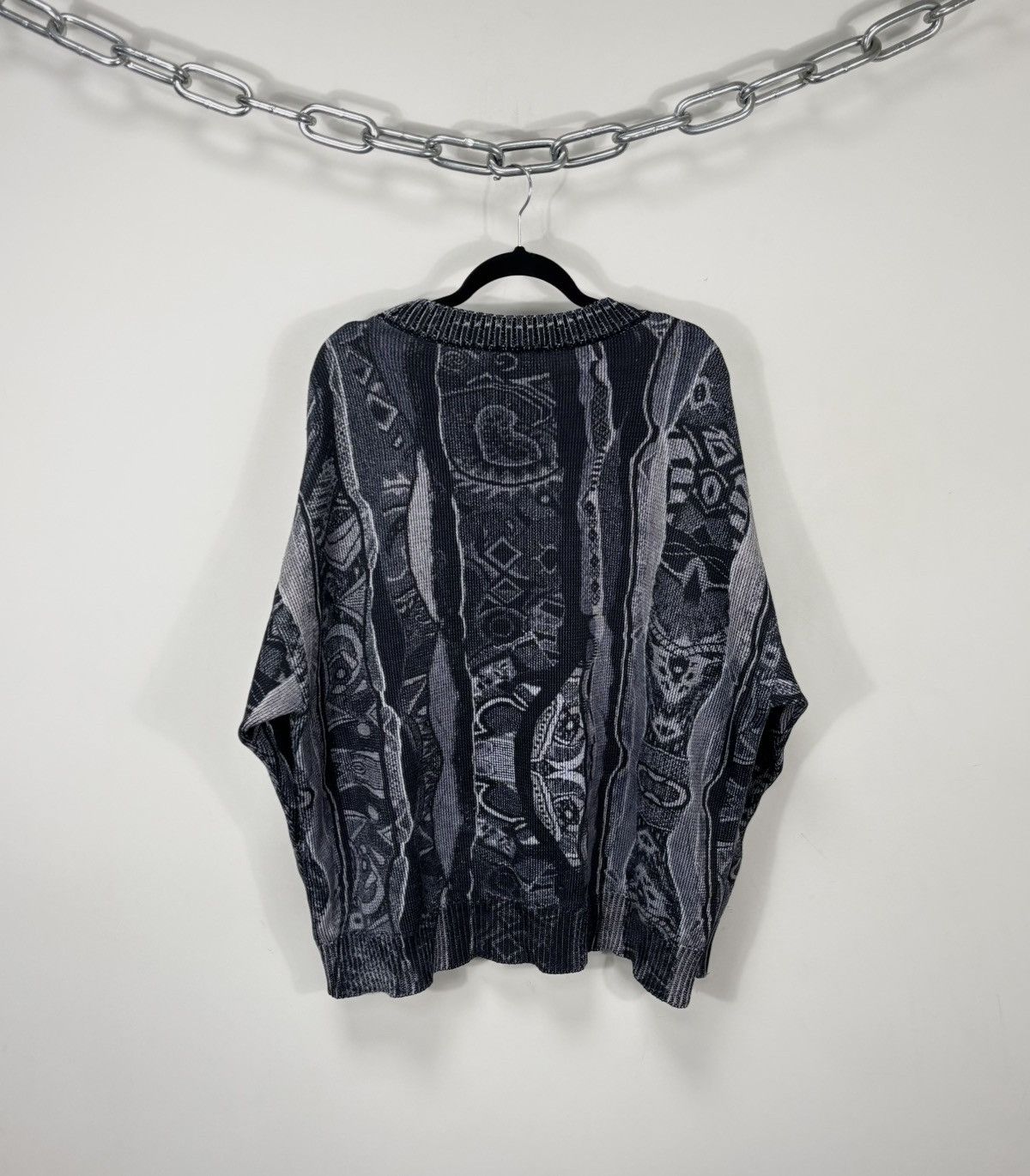 Carlo Colucci Carlo Colucci Men’s 3D Abstract Knit Gray Oversized Sweater Size US XXL / EU 58 / 5 - 11 Thumbnail