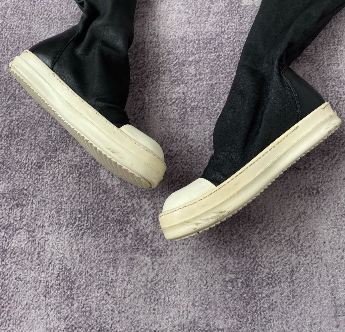 Rick Owens Rick Owens Main Line Black Mid-Calf /Over-Knee Goddess Boots Size US 5 / IT 35 - 2 Thumbnail