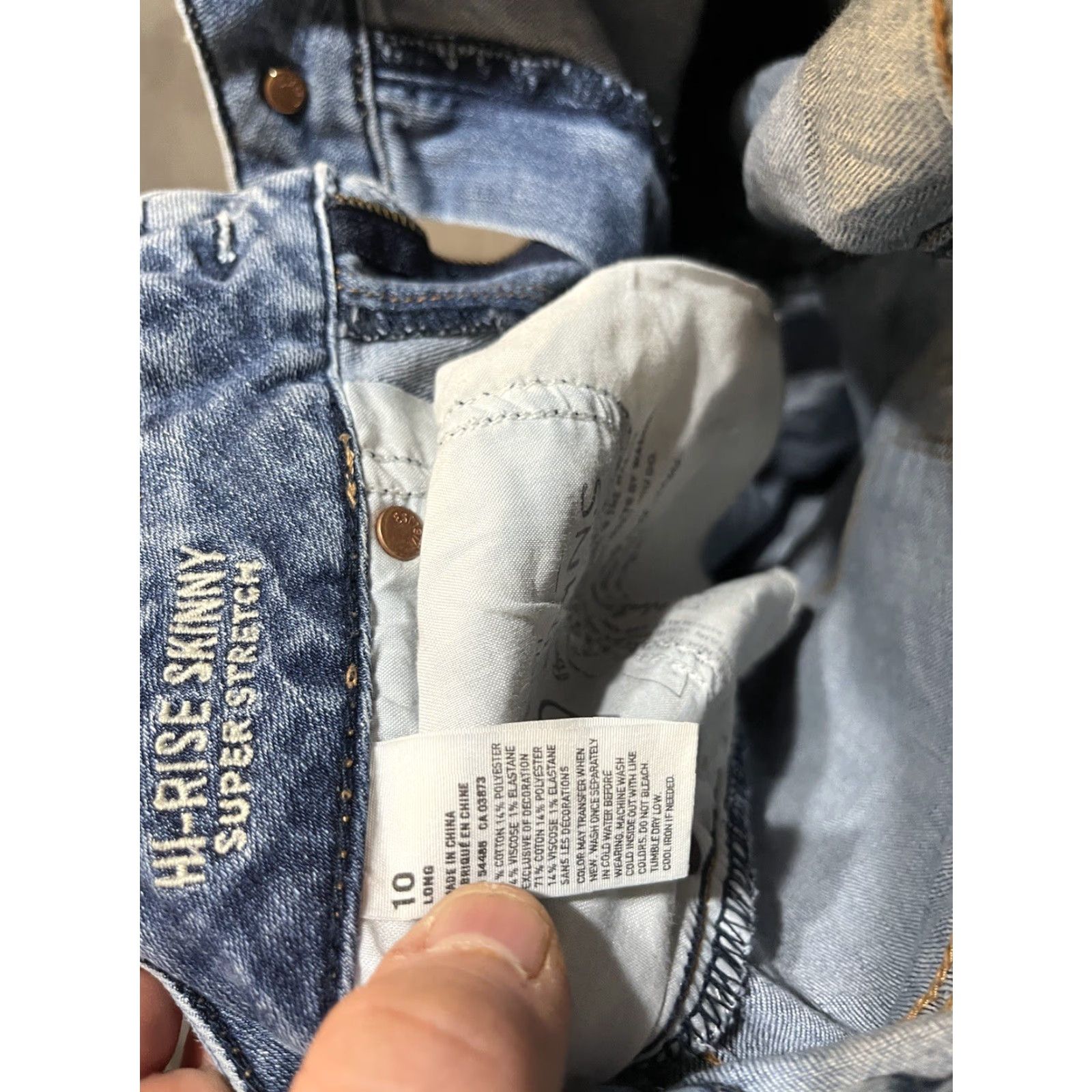 American Eagle Outfitters American Eagle Outfitters Jeans Women Skinny 10 Tall Blue Denim Stretch 5-Pocket Zipper Button Jeans Vintage No 90s Preppy Womens Size 32" / US 10 / IT 46 - 5 Thumbnail