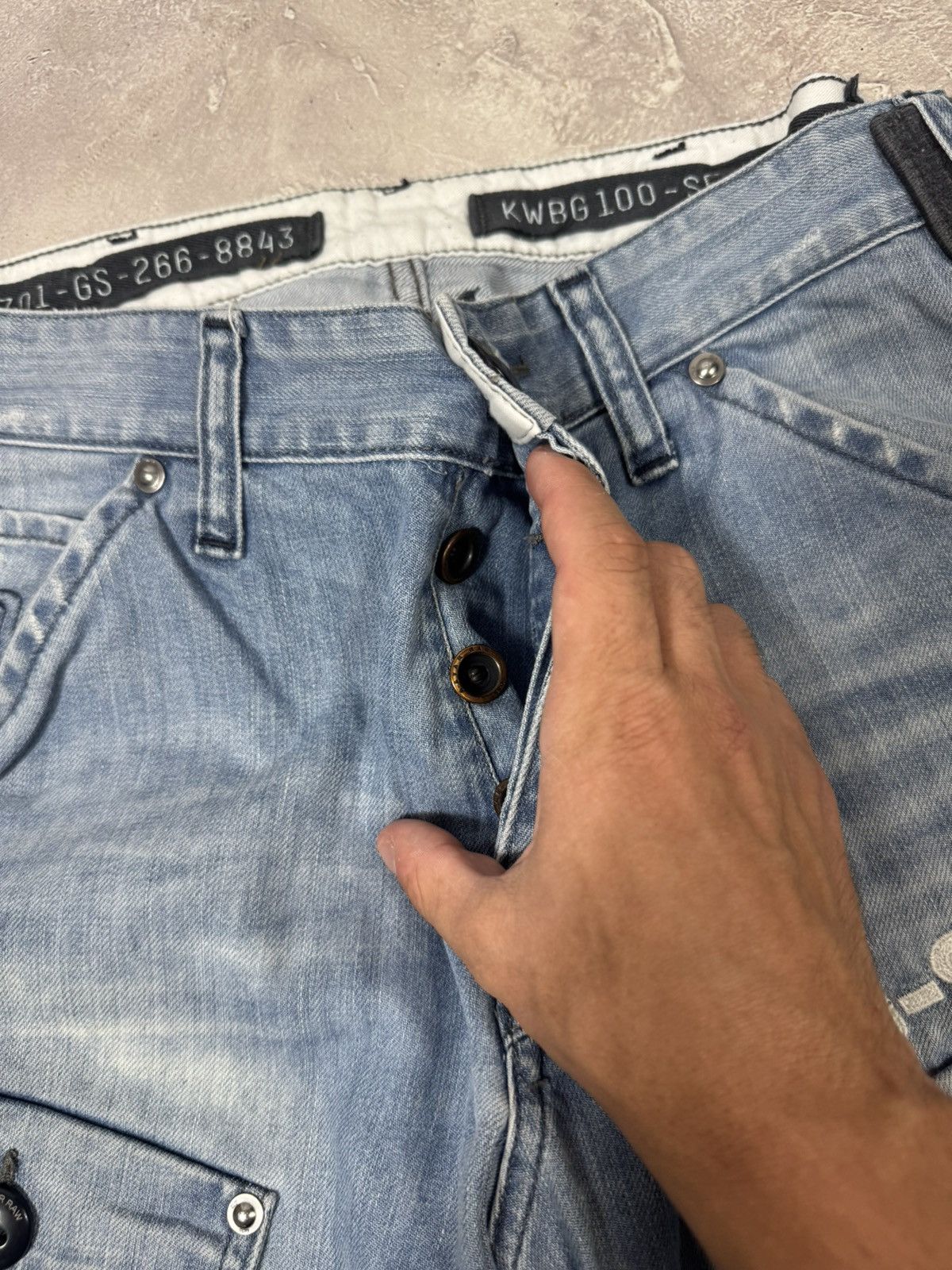 G-Star Vintage G-Star Raw Distressed Buckleback Elwood Pants Size US 32 / EU 48 - 15 Thumbnail