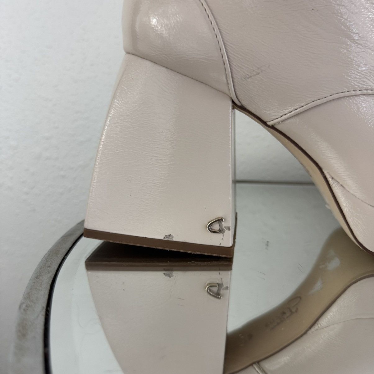 Sam Edelman SAM EDELMAN Nude Patent Leather Karter Platform Ankle Boots Size US 9.5 / IT 39.5 - 6 Thumbnail