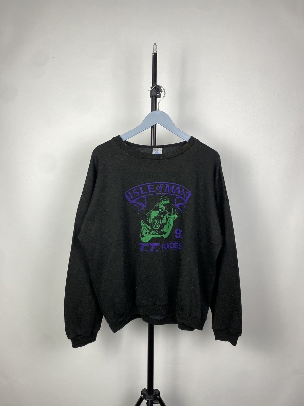 Vintage Vintage 90s Isle of Man TT Moto Racing Sweatshirt Size US L / EU 52-54 / 3 - 1 Thumbnail