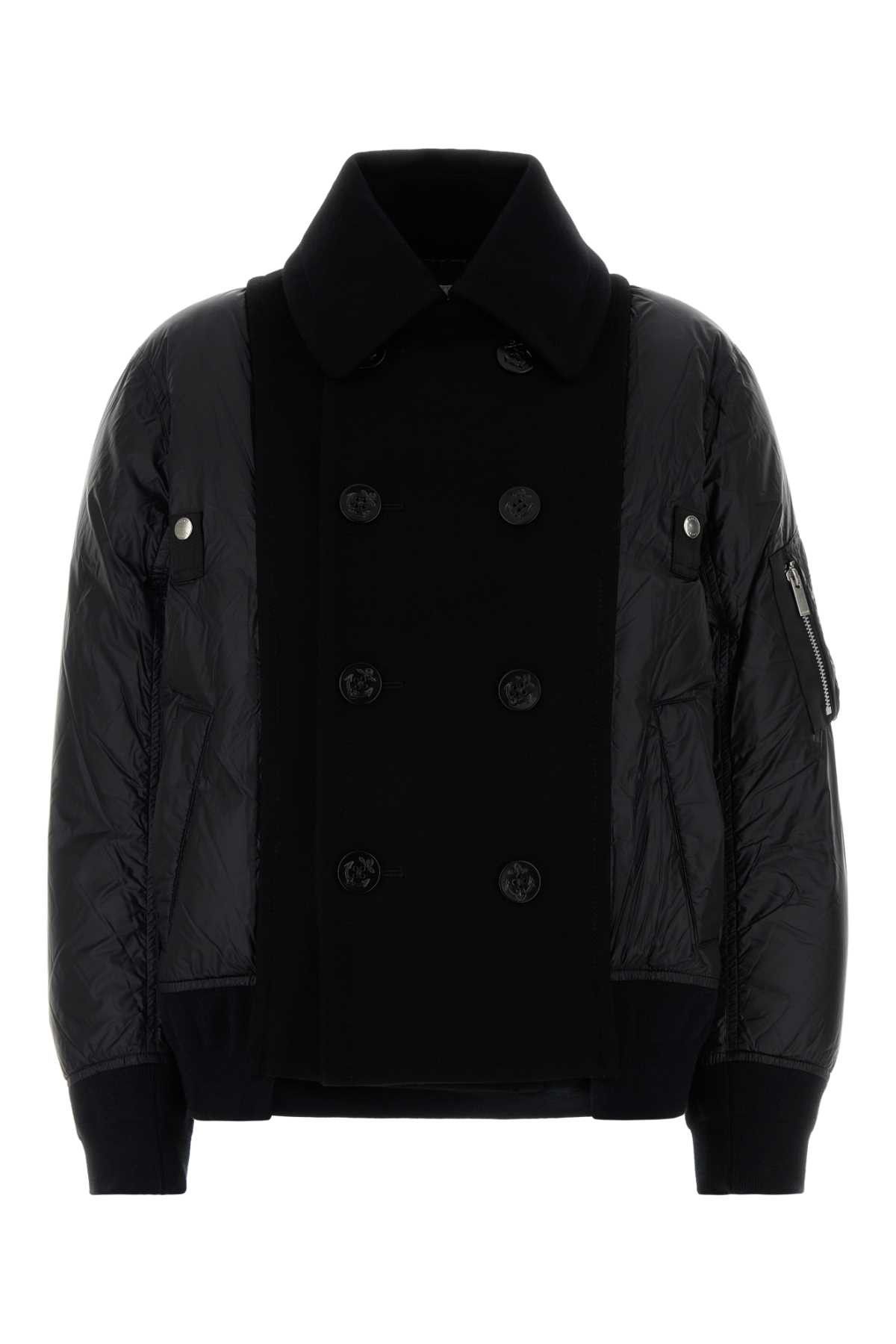 Sacai Black Nylon Sown Jacket Size L / US 10 / IT 46 - 1 Thumbnail