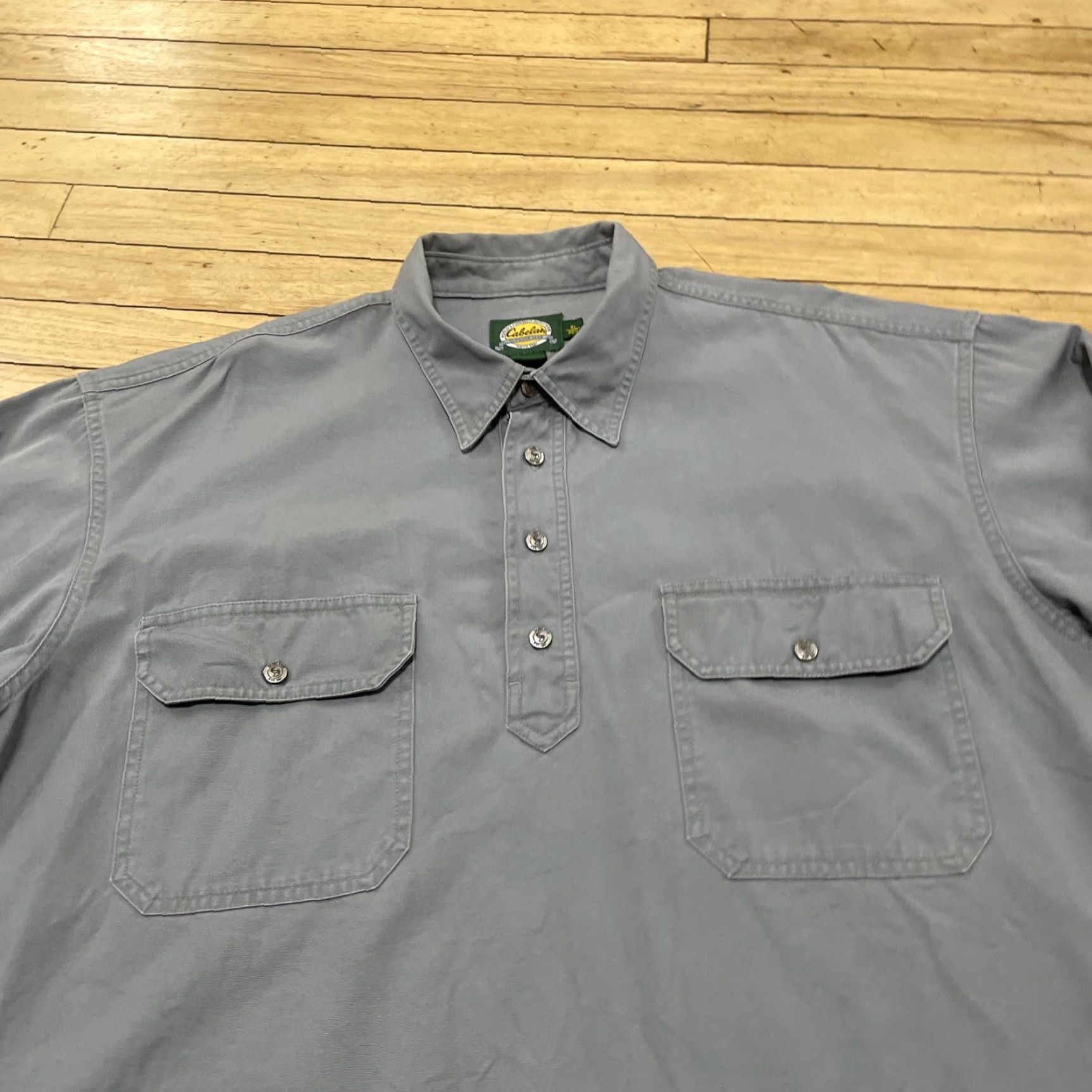 Vintage VINTAGE Cabela's Button-Up Shirt Men XL Regular Gray Twill Quarter Button Hunting Shirt Size US XL / EU 56 / 4 - 4 Thumbnail