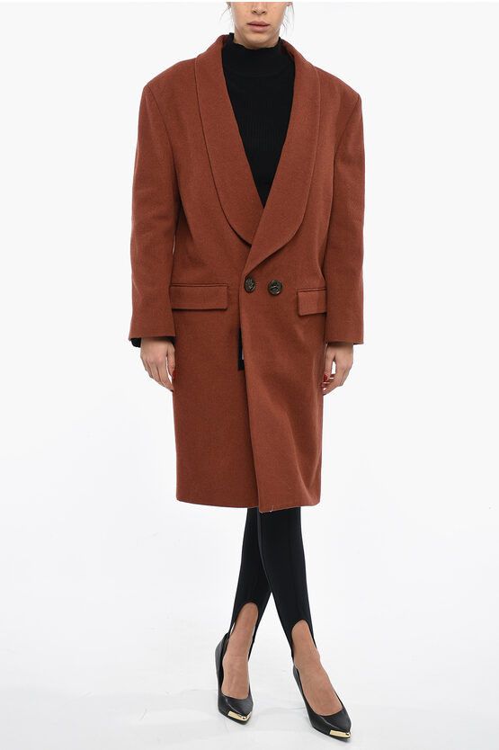 Dsquared2 og1mm0624 Double Breasted Shoulder Coat in Orange/Brown Size S / US 4 / IT 40 - 4 Thumbnail