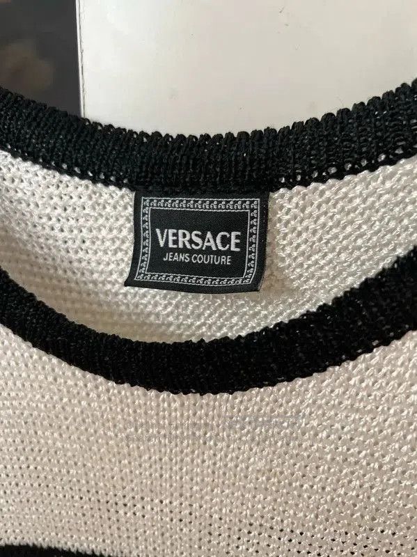 Versace Versace Black and White Striped Tank Top . Size M / US 6-8 / IT 42-44 - 2 Thumbnail