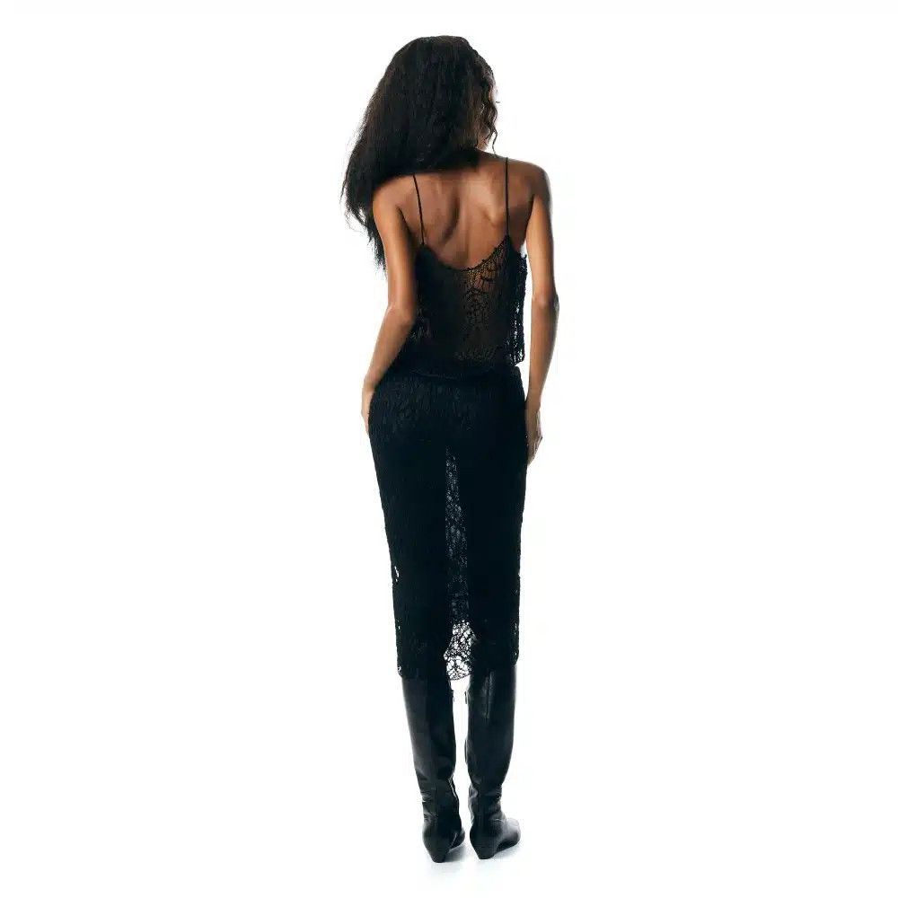 Tom Ford o1loc1c0625 TSK292 Crochet Top in Black Size XS / US 0-2 / IT 36-38 - 2 Thumbnail