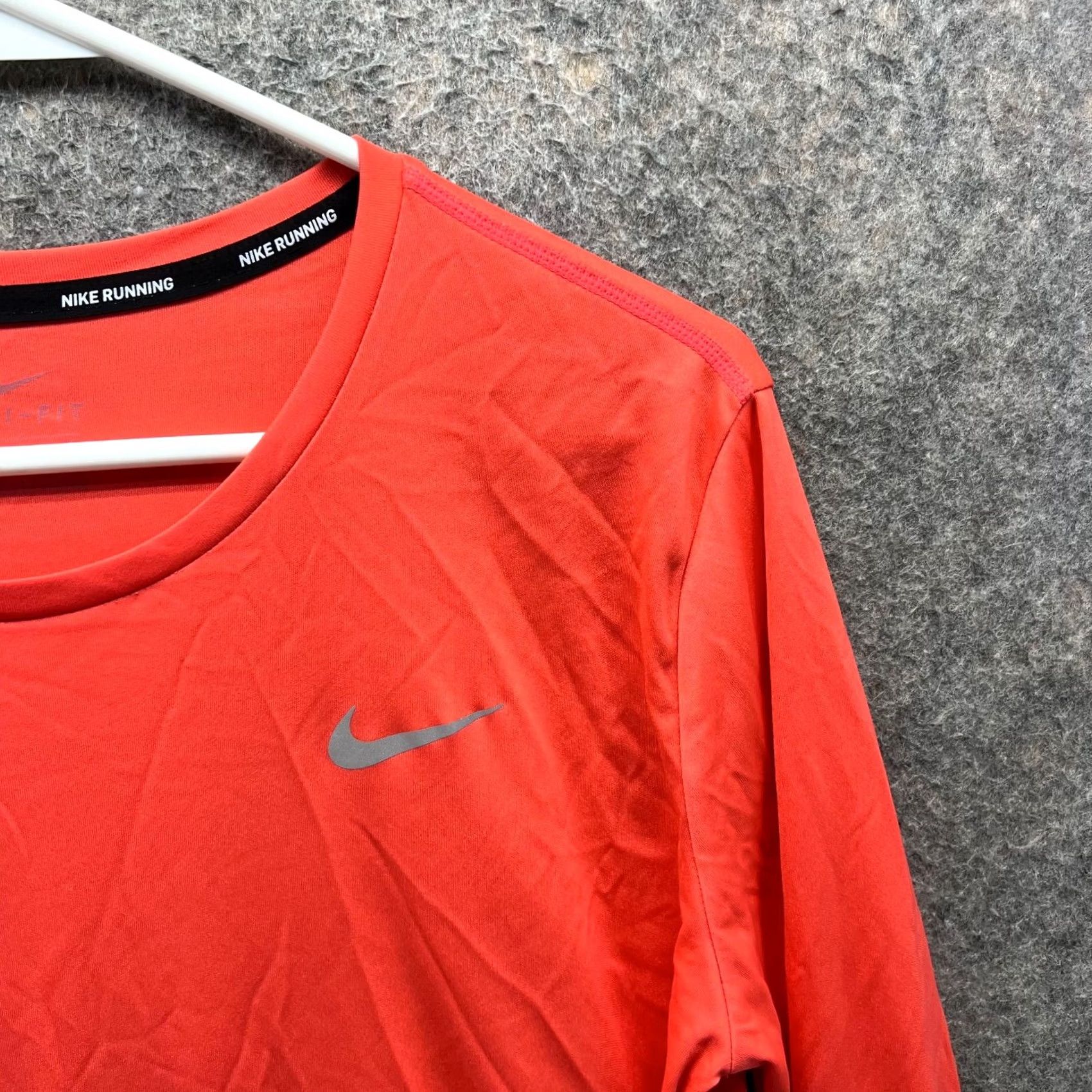 Nike Nike Shirt Women Large Orange Dri-Fit Long Sleeve Running Shirt Mil er Swoosh Size L / US 10 / IT 46 - 6 Thumbnail