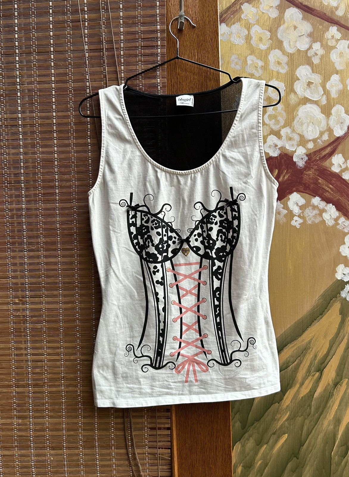 Blumarine Blugirl Blumarine Corset Print Tank Top Mesh Back Y2K Size S / US 4 / IT 40 - 1 Thumbnail