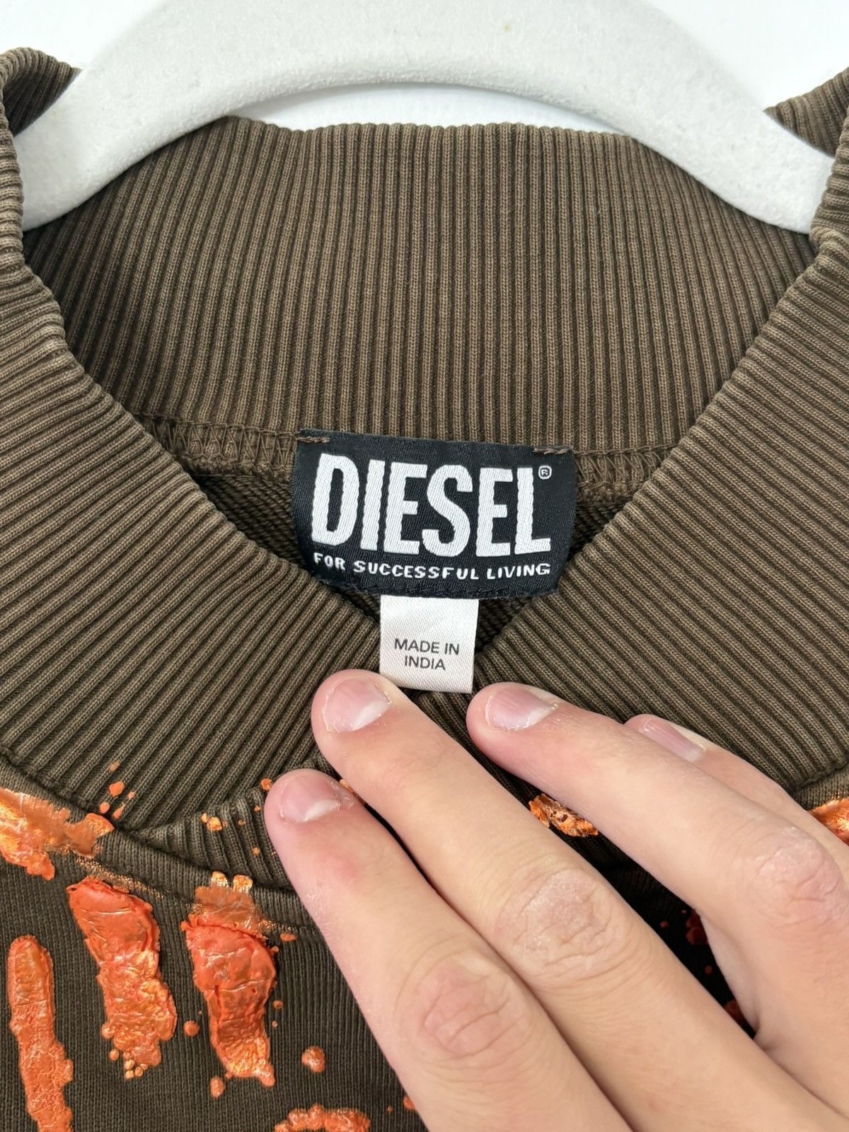 Diesel EMBOSS BROKEN SHIELD OLIVE SWEATSHIRT Size US L / EU 52-54 / 3 - 4 Thumbnail