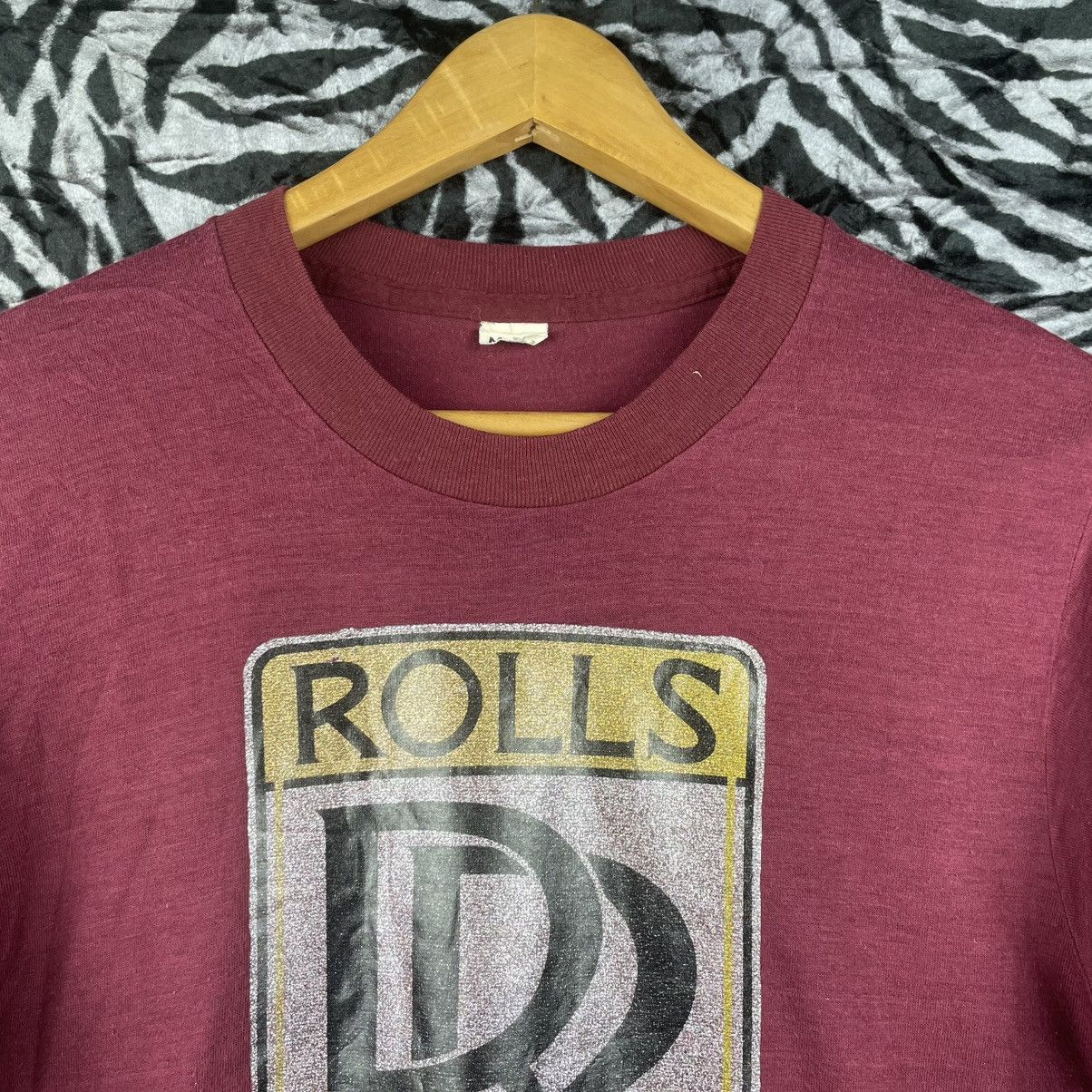 Vintage Vintage 80s Rolls Royce T-Shirt Glitter iron-on Size US M / EU 48-50 / 2 - 2 Thumbnail