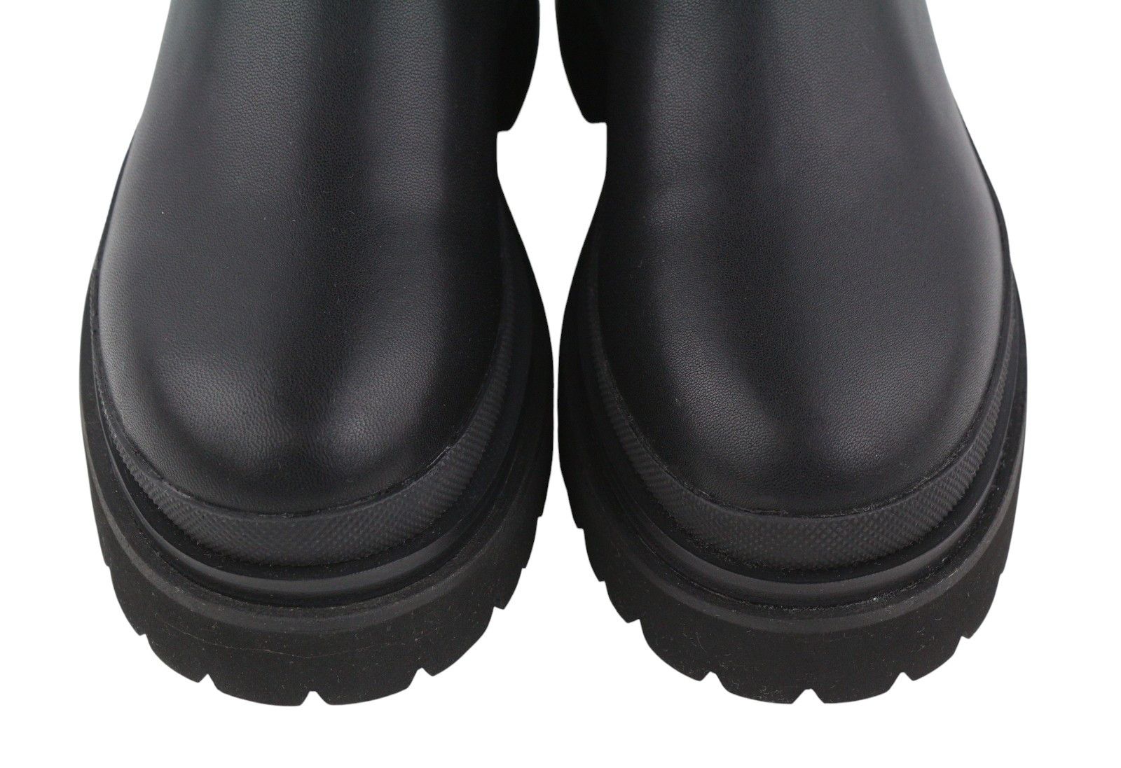 Other LOLA CRUZ AMALIA EU37 Black Leather Chunky Lug Rubber 87540 Size US 6 / IT 36 - 6 Thumbnail
