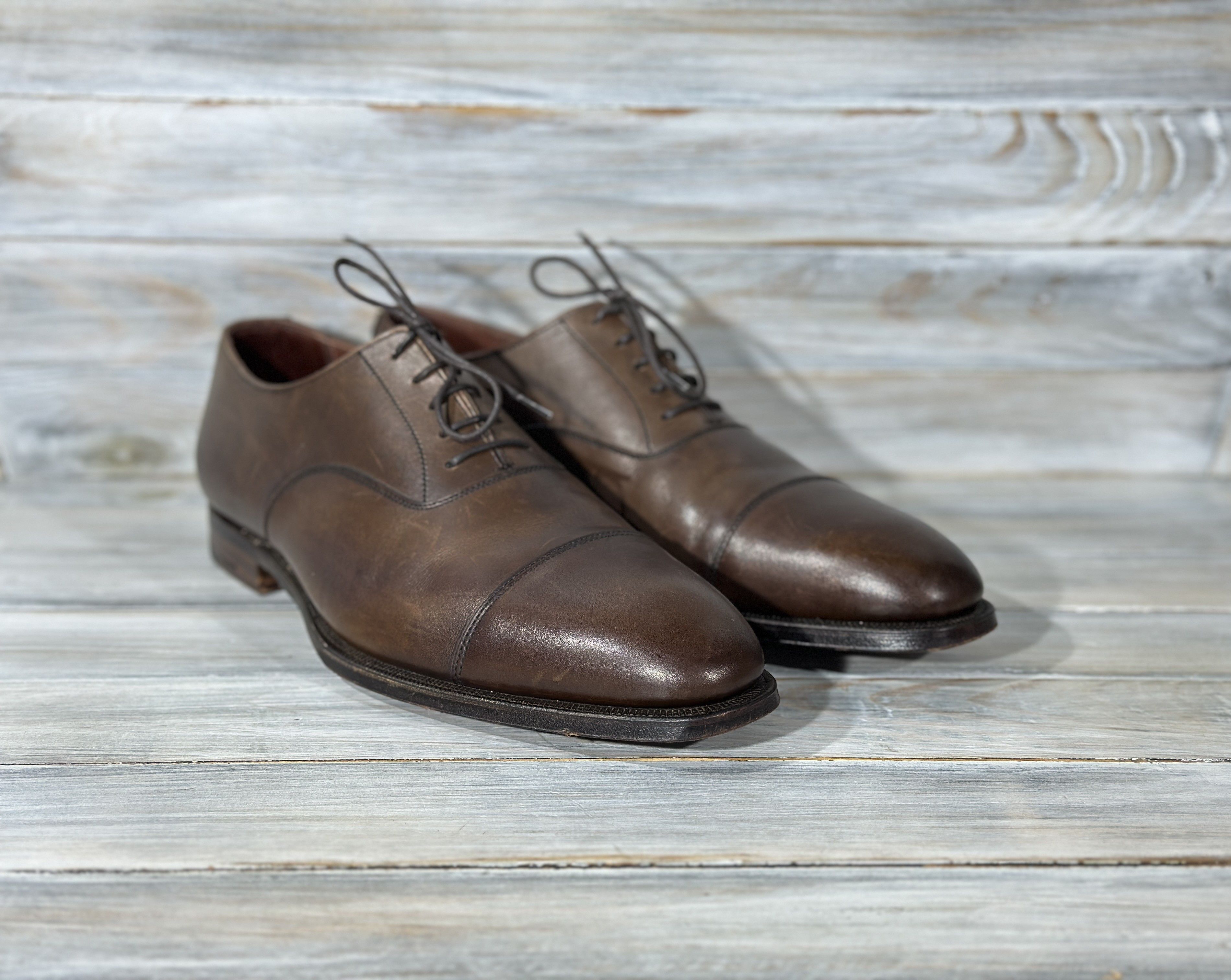 Crockett & Jones CROCKETT & JONES Audley Oxford Calf Leather Made In England Size US 9.5 / EU 42-43 - 5 Thumbnail
