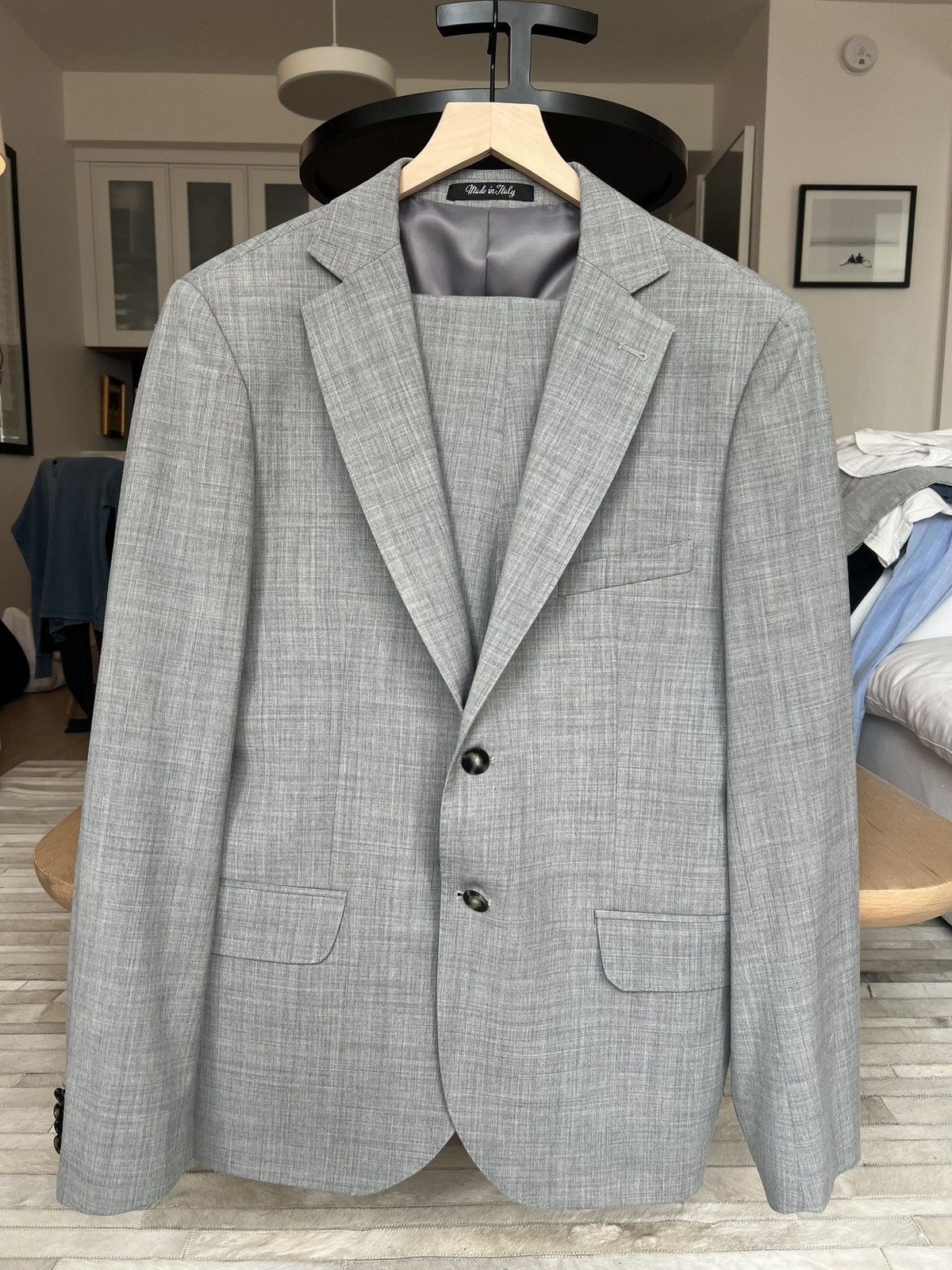 Other New Custom Made in Italy Mens Wool Gray Suit 42R US / 52 EU Size 42R - 1 Thumbnail