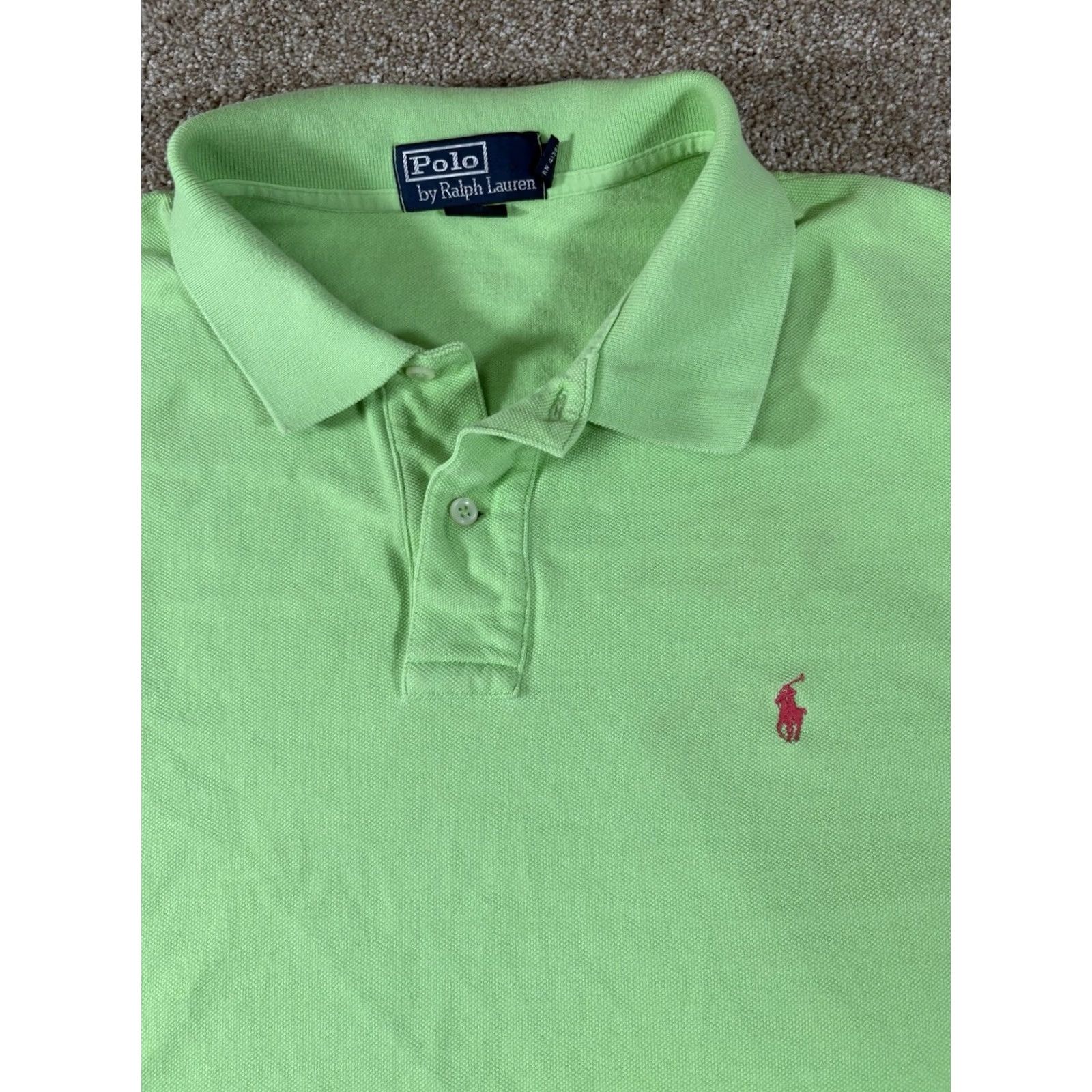 Polo Ralph Lauren VINTAGE Polo Ralph Lauren Shirt Polo Green Men XL 100% Cotton Green Short Sleeve Collared Polo Ralph Lauren Big Pony Mens Size US XL / EU 56 / 4 - 2 Thumbnail