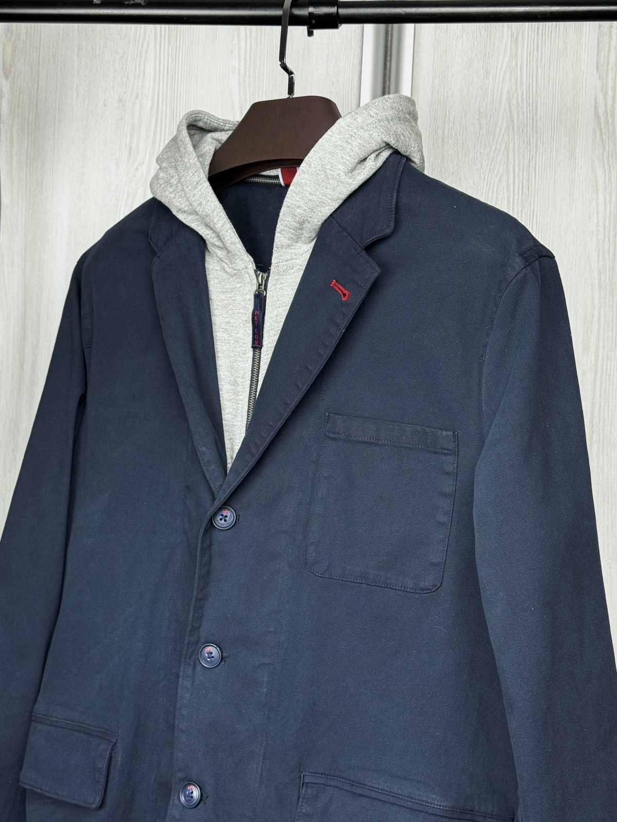 Hackett Hackett London navy blue cotton blazer with hood size 42 Size 42R - 4 Thumbnail