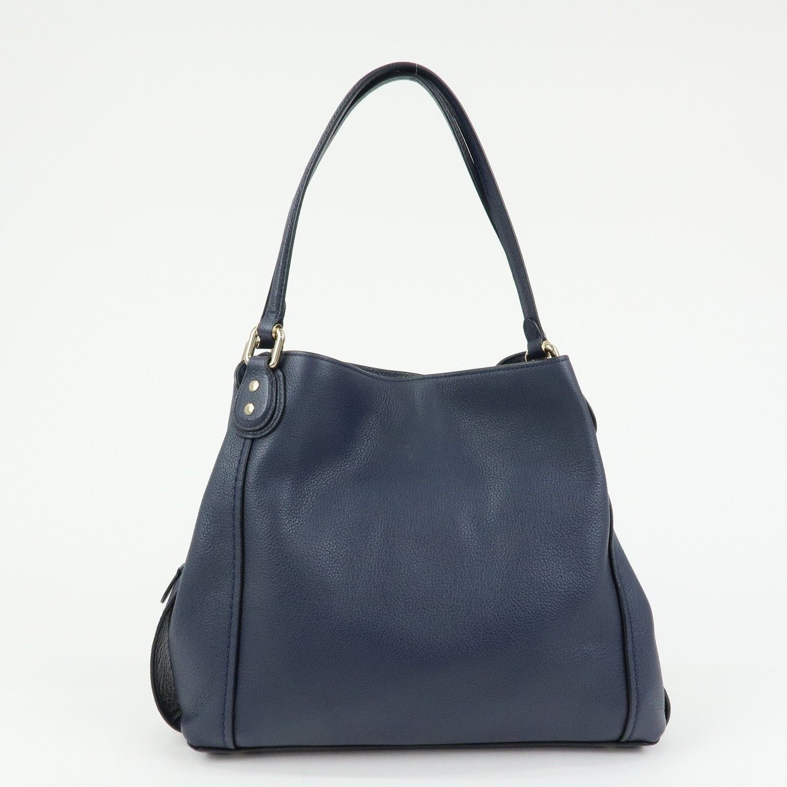Coach Coach Edie Leather Shoulder Bag Navy Size ONE SIZE - 2 Thumbnail