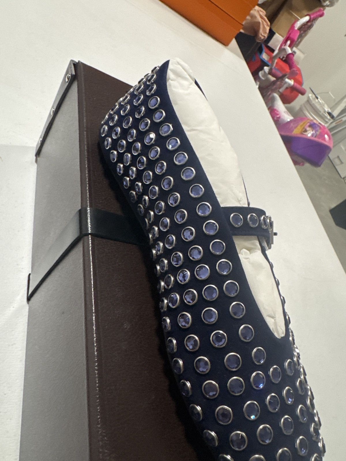 Alaia Limited navy Alaia Crystal ballet flats Size US 8 / IT 38 - 3 Thumbnail