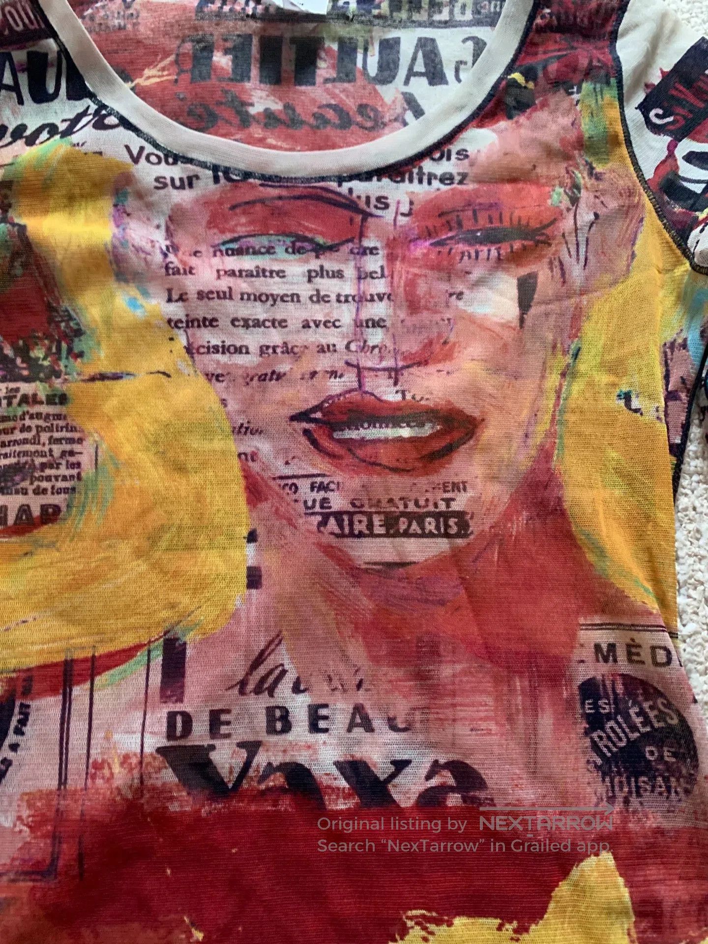 Jean Paul Gaultier Jean Paul Gaultier Mesh Portrait Print Top. Size M / US 6-8 / IT 42-44 - 9 Thumbnail
