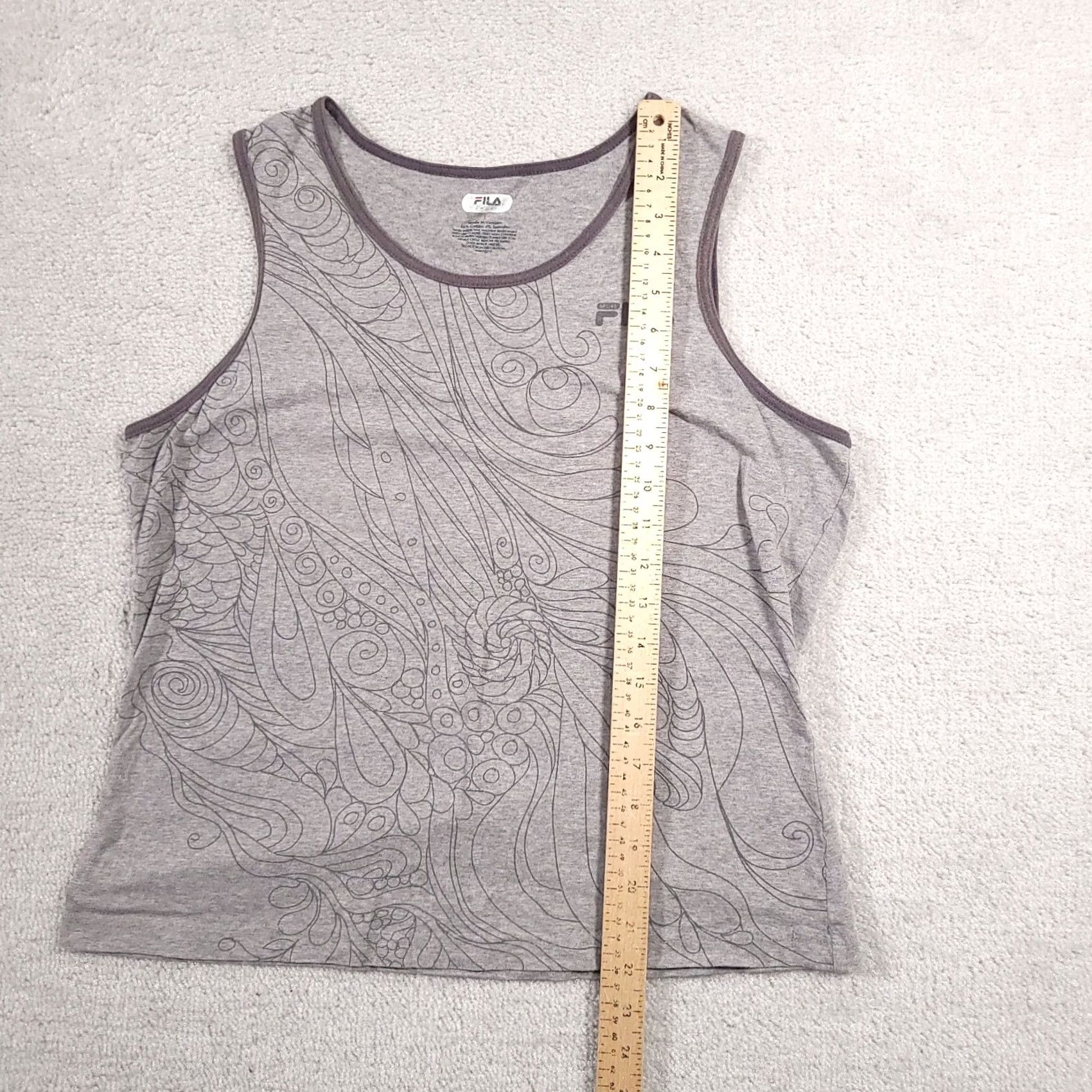 Fila FILA Tank Top Activewear Muscle Shirt Cotton Yoga Athletic Womens Large Gray Size L / US 10 / IT 46 - 7 Thumbnail