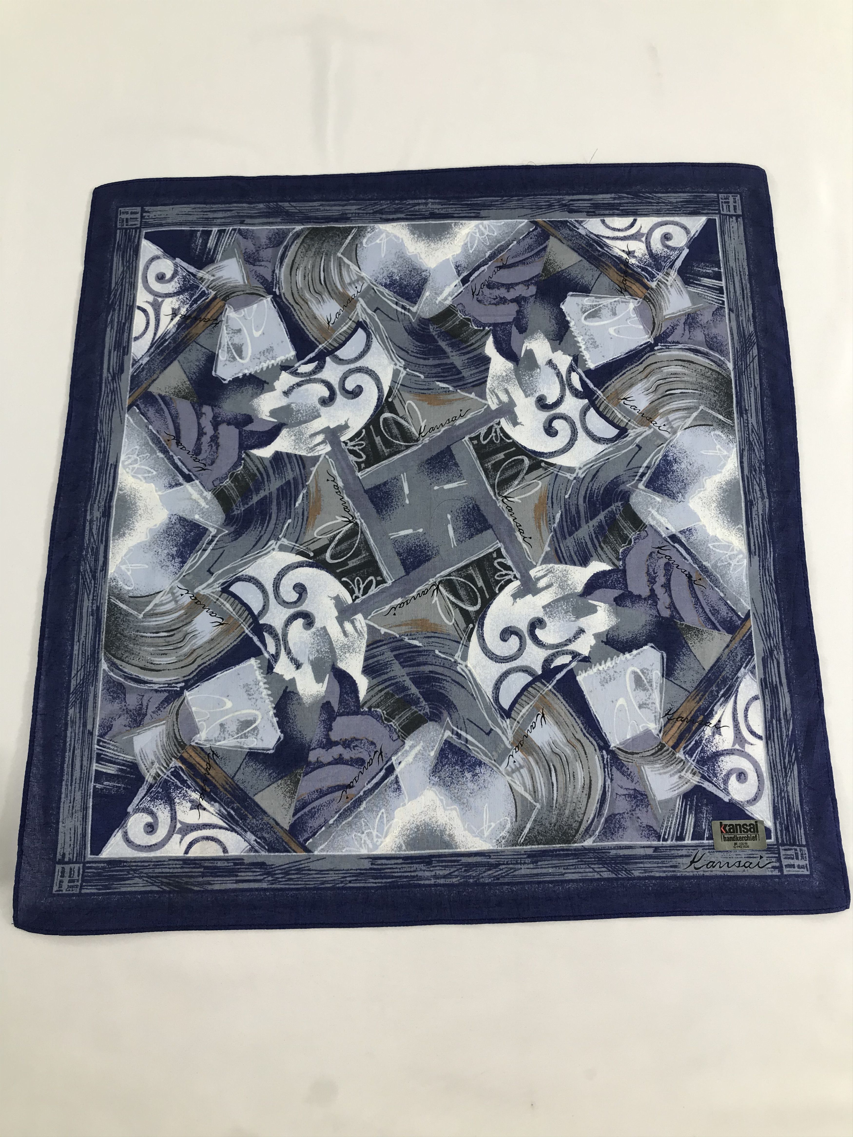 Kansai Yamamoto × Vintage Kansai Abstract Handkerchief Neckerchief Bandana SCT104 Size ONE SIZE - 3 Thumbnail