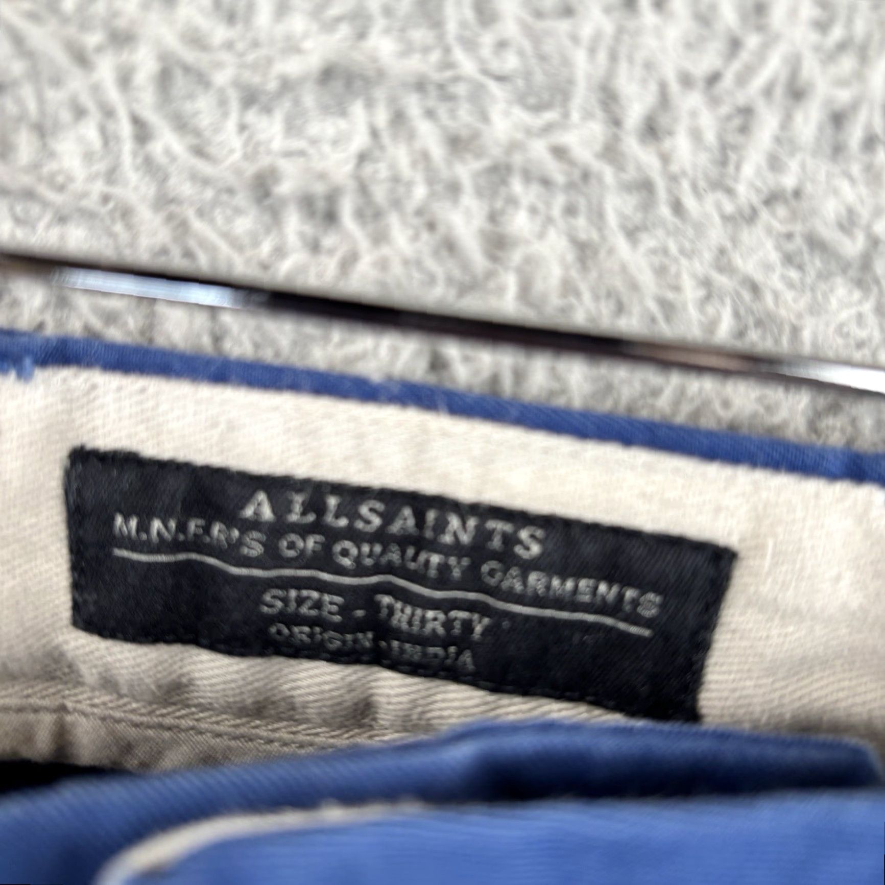 Allsaints AllSaints Pants Mens 32x30 Chino Slim Straight Blue Preppy 100% Cotton Regular Waist Size 32 Size US 32 / EU 48 - 3 Thumbnail