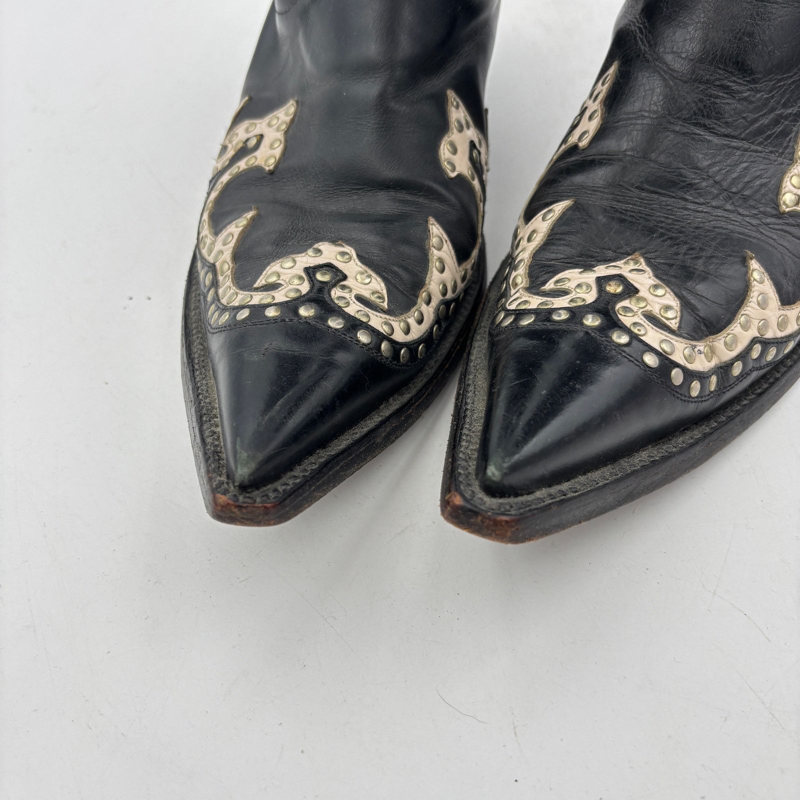 The Old Gringo Studded Leather Cowboy Boots Men\'s 9 D Western Black OLD GRINGO Mens Leather Western Boots | Vintage Black Cowboy  main image 3