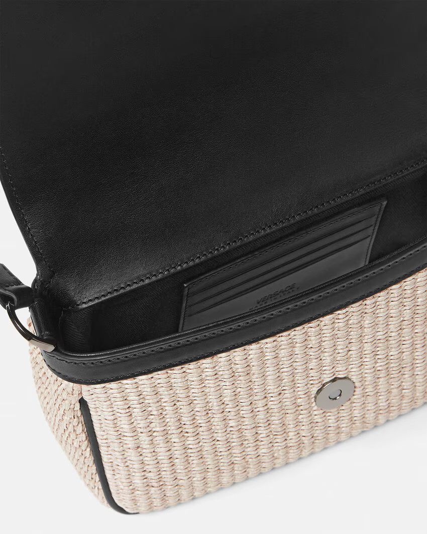 Versace o1s22i1n0125 Size: OS / Milano Raffia Bag in Beige Black Size ONE SIZE - 5 Thumbnail