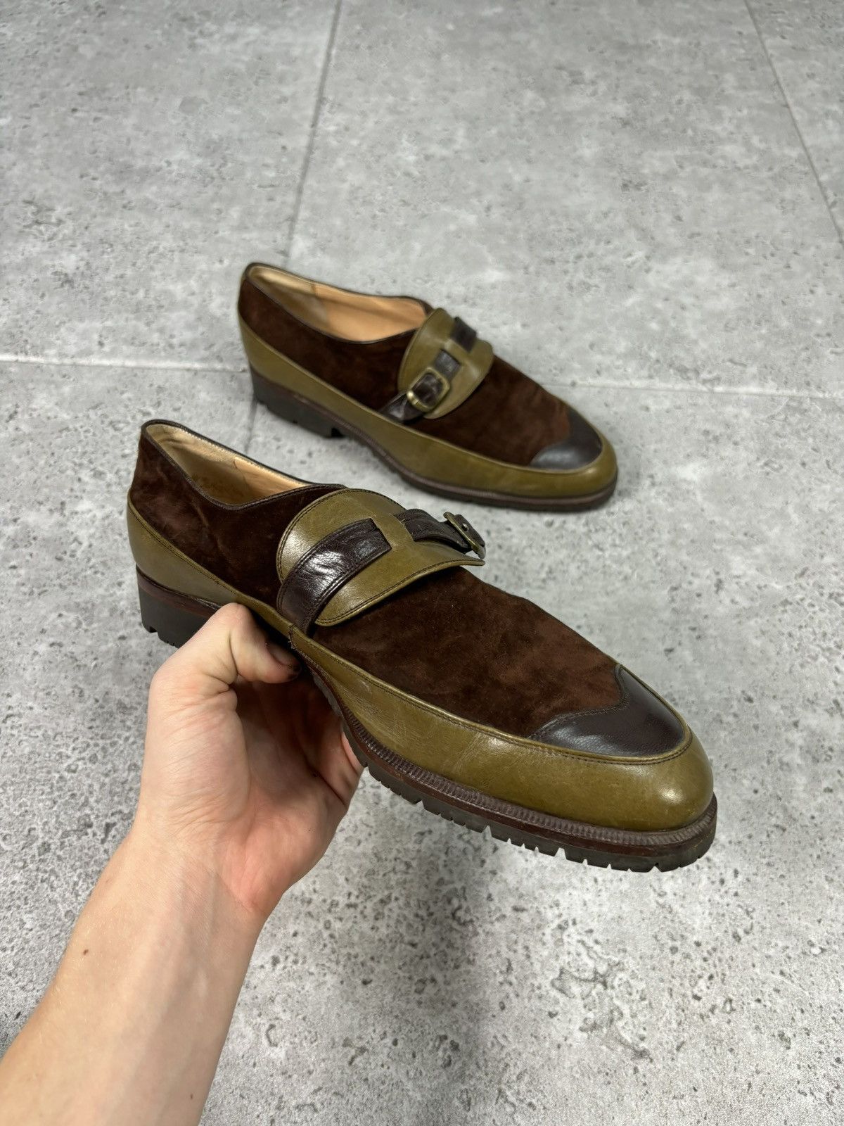 Gucci × Japanese Brand Old Money Leather Suede Hype Loafers Luxury 2000s Size US 10 / EU 43 - 4 Thumbnail