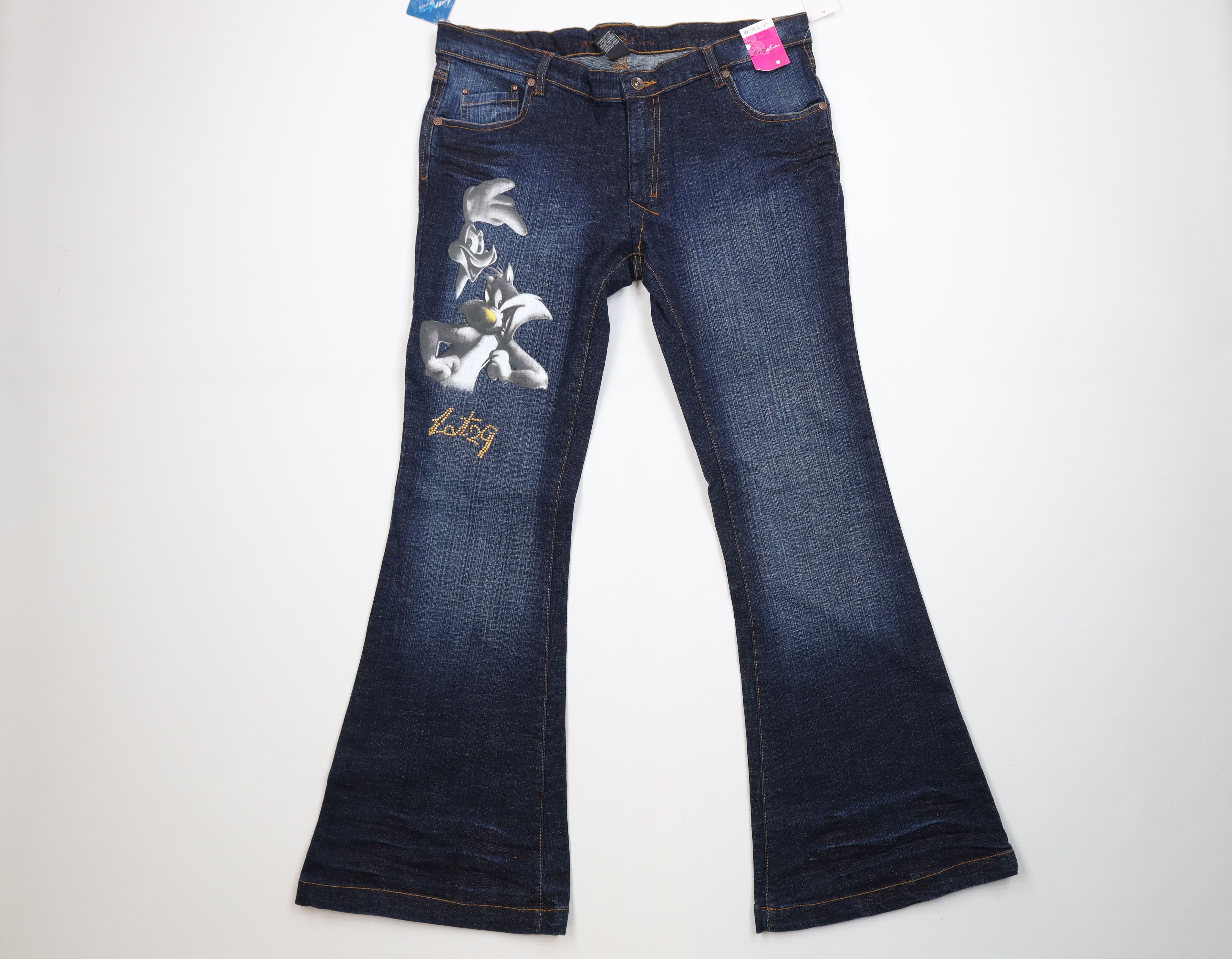 Vintage Deadstock Vintage Y2K Lot 29 Looney Tunes Wide Leg Jeans Size 36" / US 14 / IT 50 - 1 Thumbnail